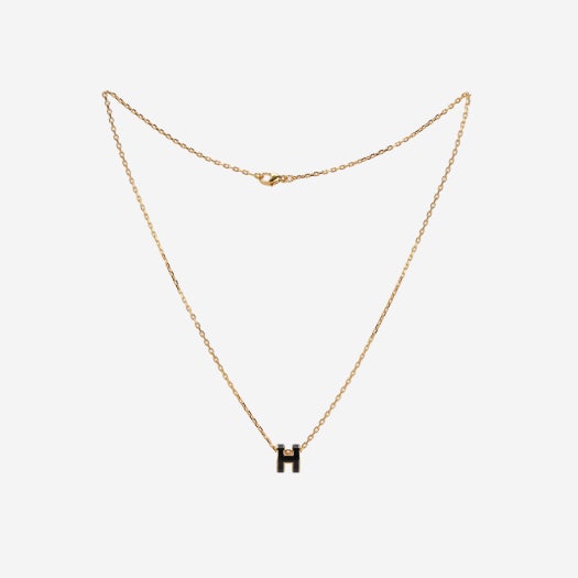 (W) Hermes Mini Pop H Pendant Gold & Noir