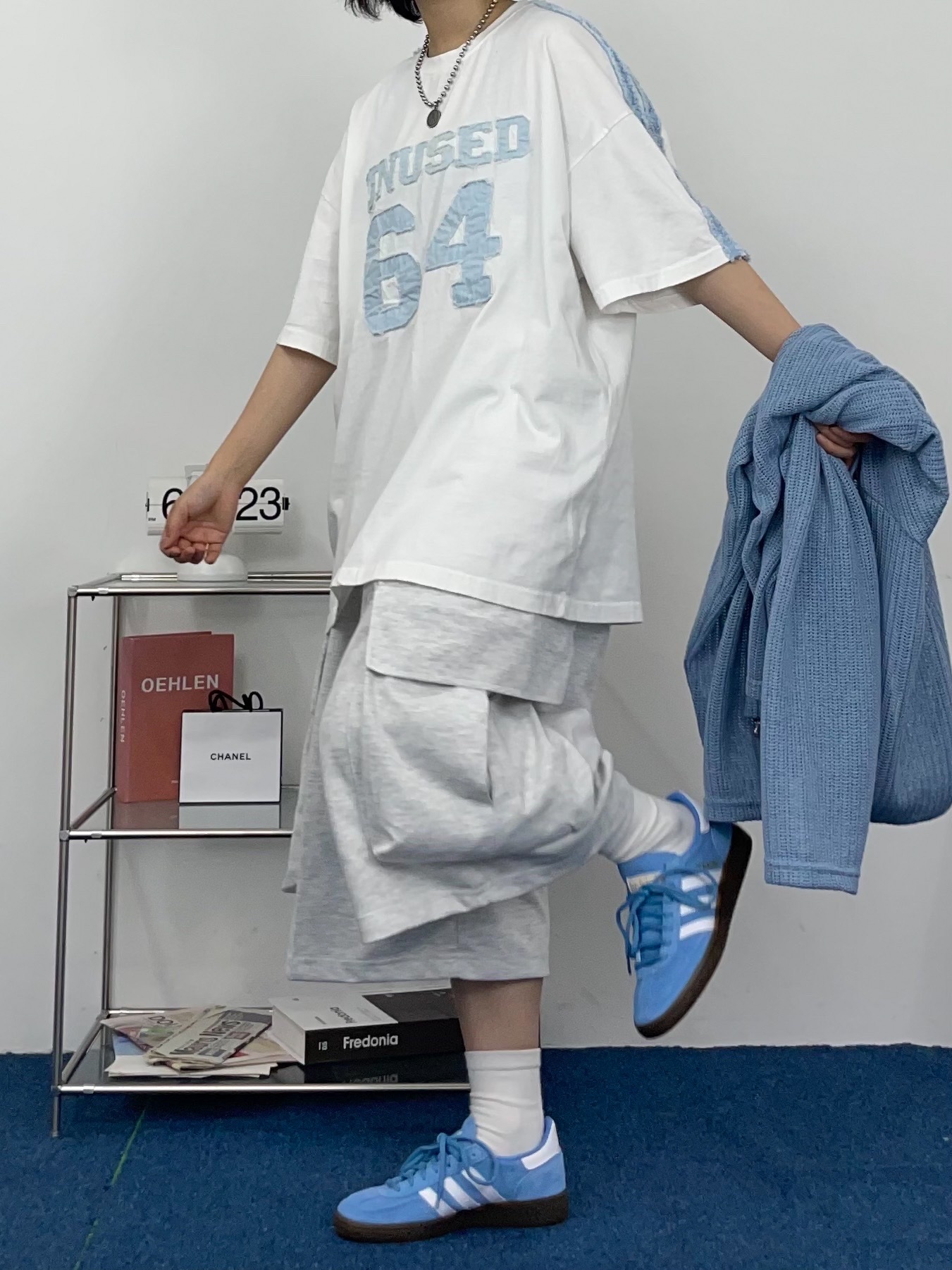 Adidas Spezial Handball Light Blue 착용 스타일 - 4