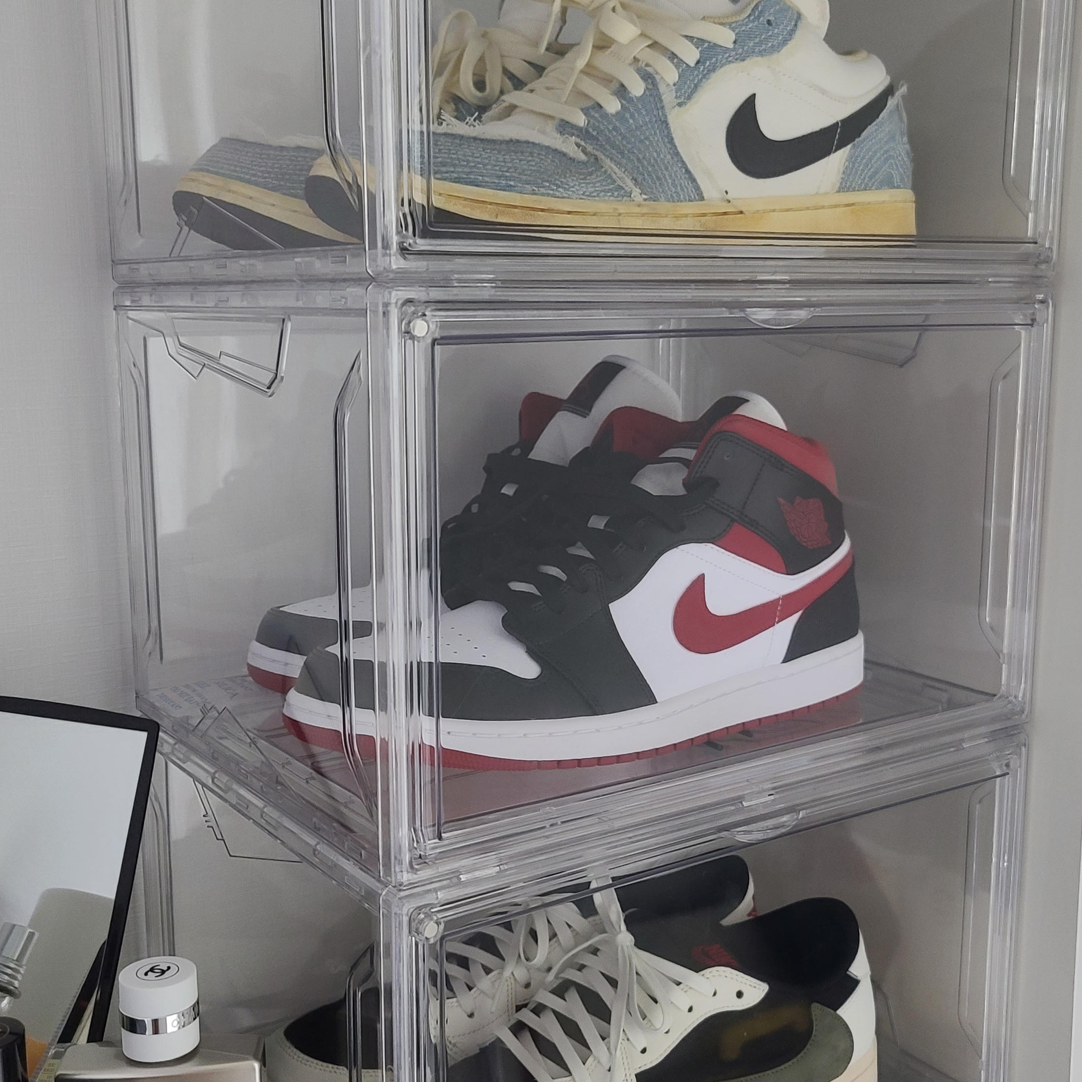 Jordan 1 Mid Gym Red Black White, Jordan 1 Low World Make Japan 착용 스타일