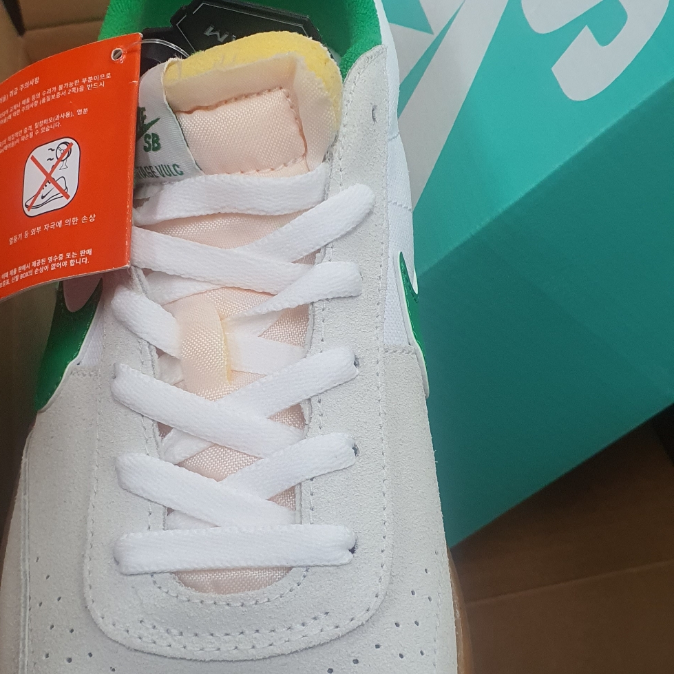 Nike SB Heritage Vulc Summit White Lucky Green 착용 스타일 - 1