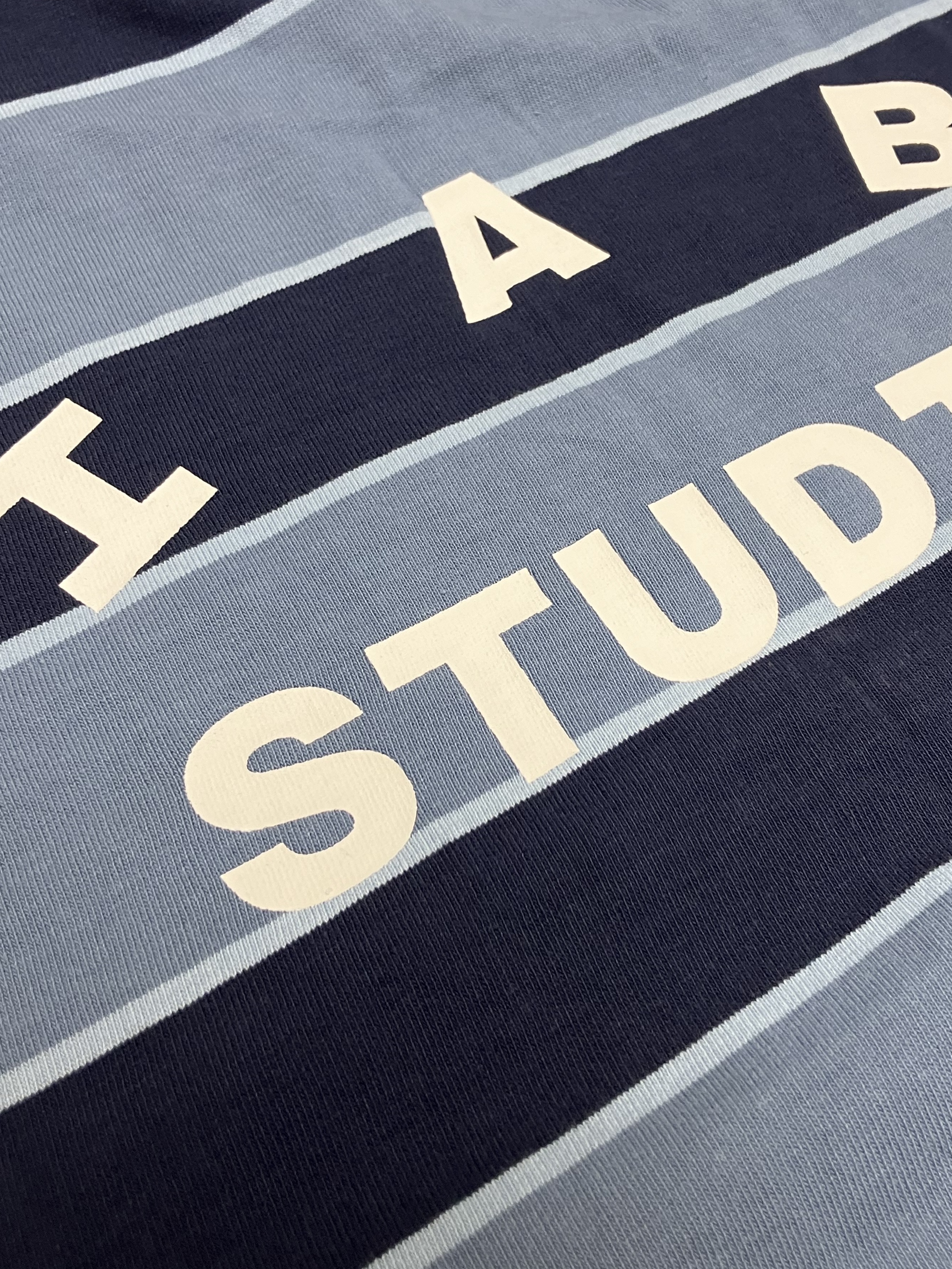 IAB Studio Striped T-Shirt Blue White 착용 스타일 - 2