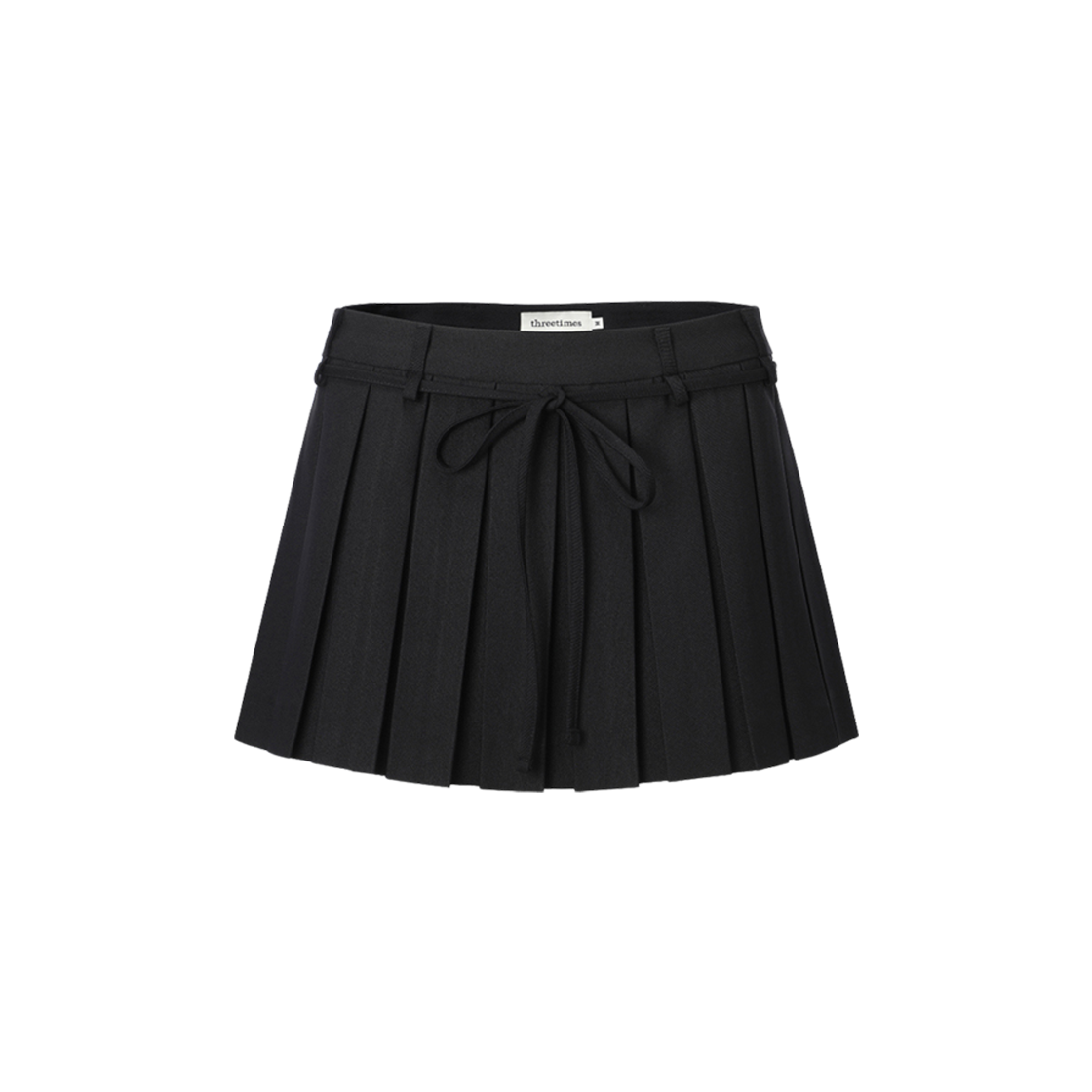 【threetimes】Cheery skirt | 韓国人気 W) 쓰리타임즈 로우 크로스 스커트 블랙 | Threetimes | KREAM