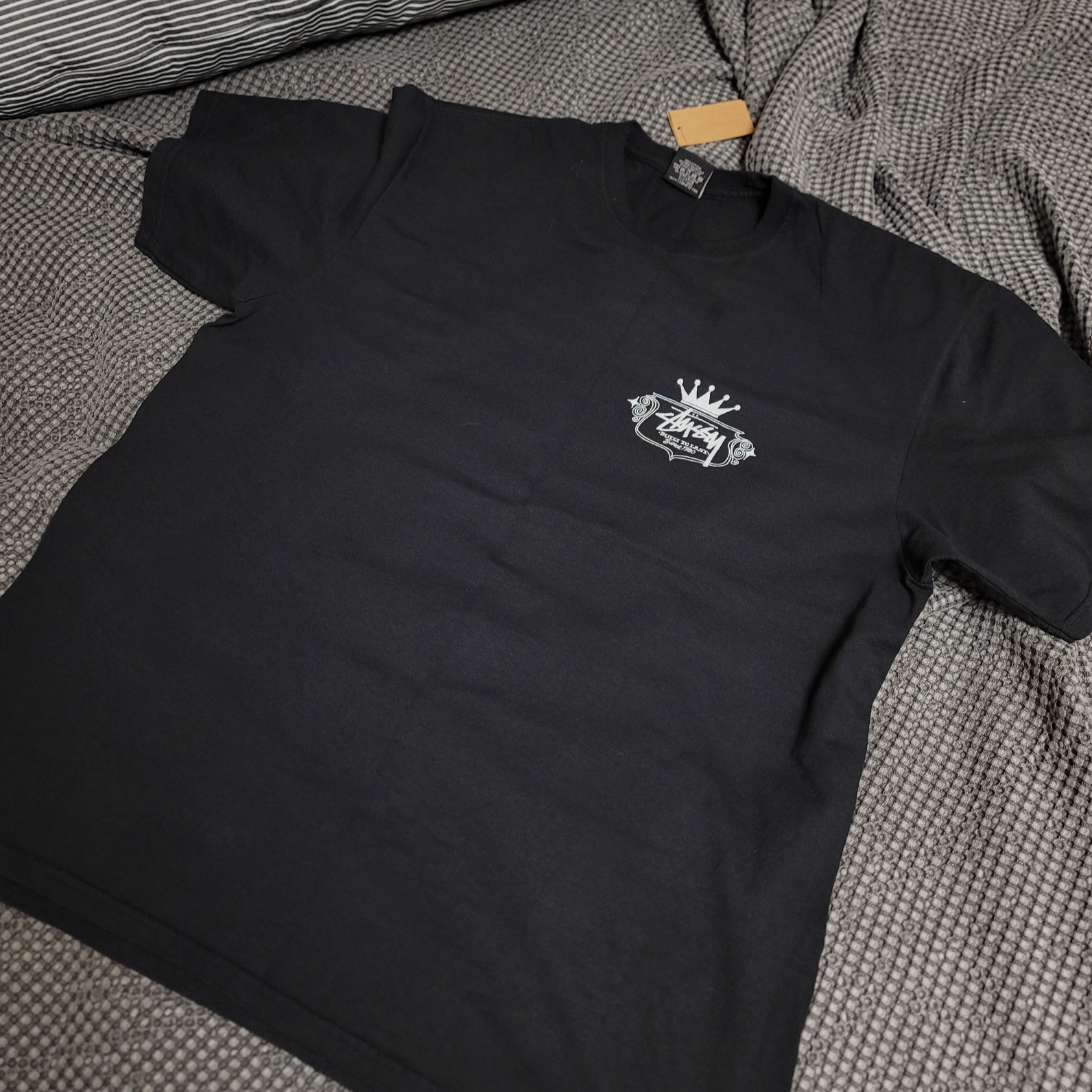 Stussy Built To Last Pigment Dyed T-Shirt Black 착용 스타일 - 3