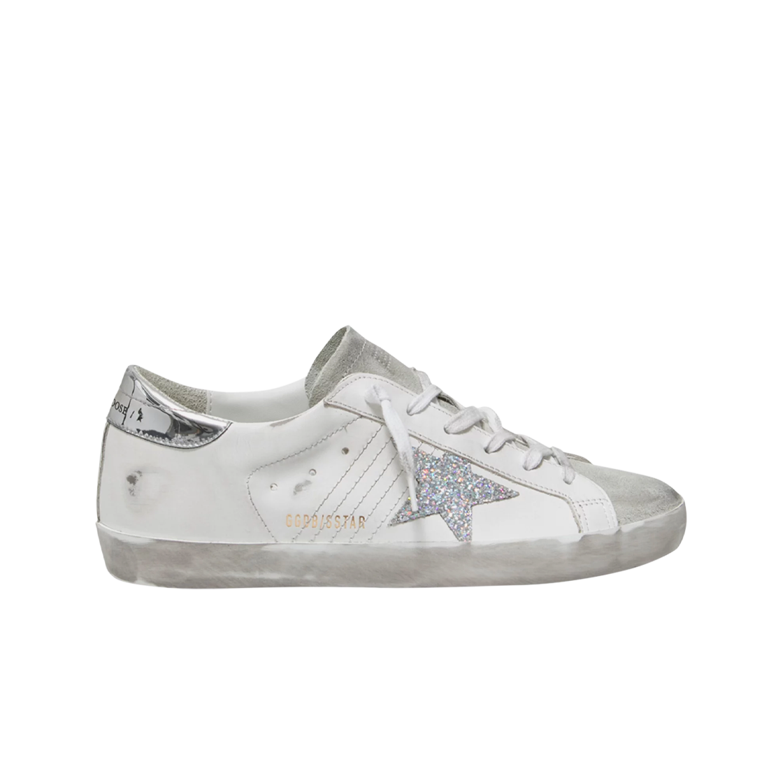 GWF00101-F005352-10268 (W) Golden Goose Superstar White Silver Glitter