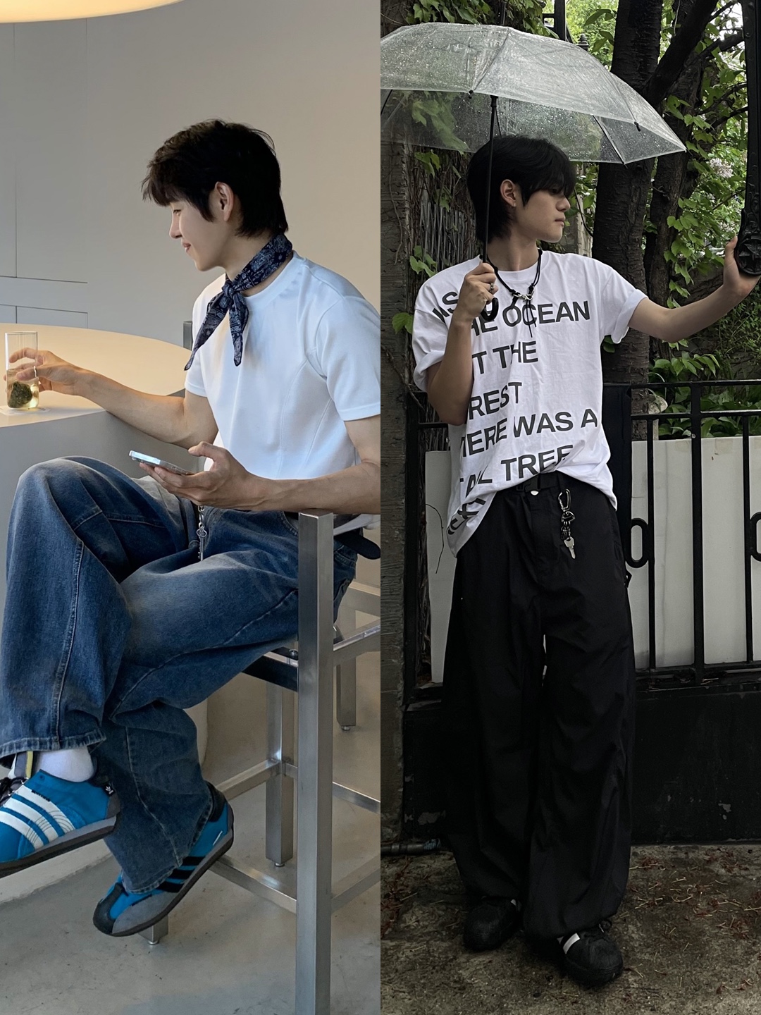 Adidas x Song for the Mute Country OG Active Teal Core Black, Our Legacy Ladon Leather Keychain Black 착용 스타일 - 2