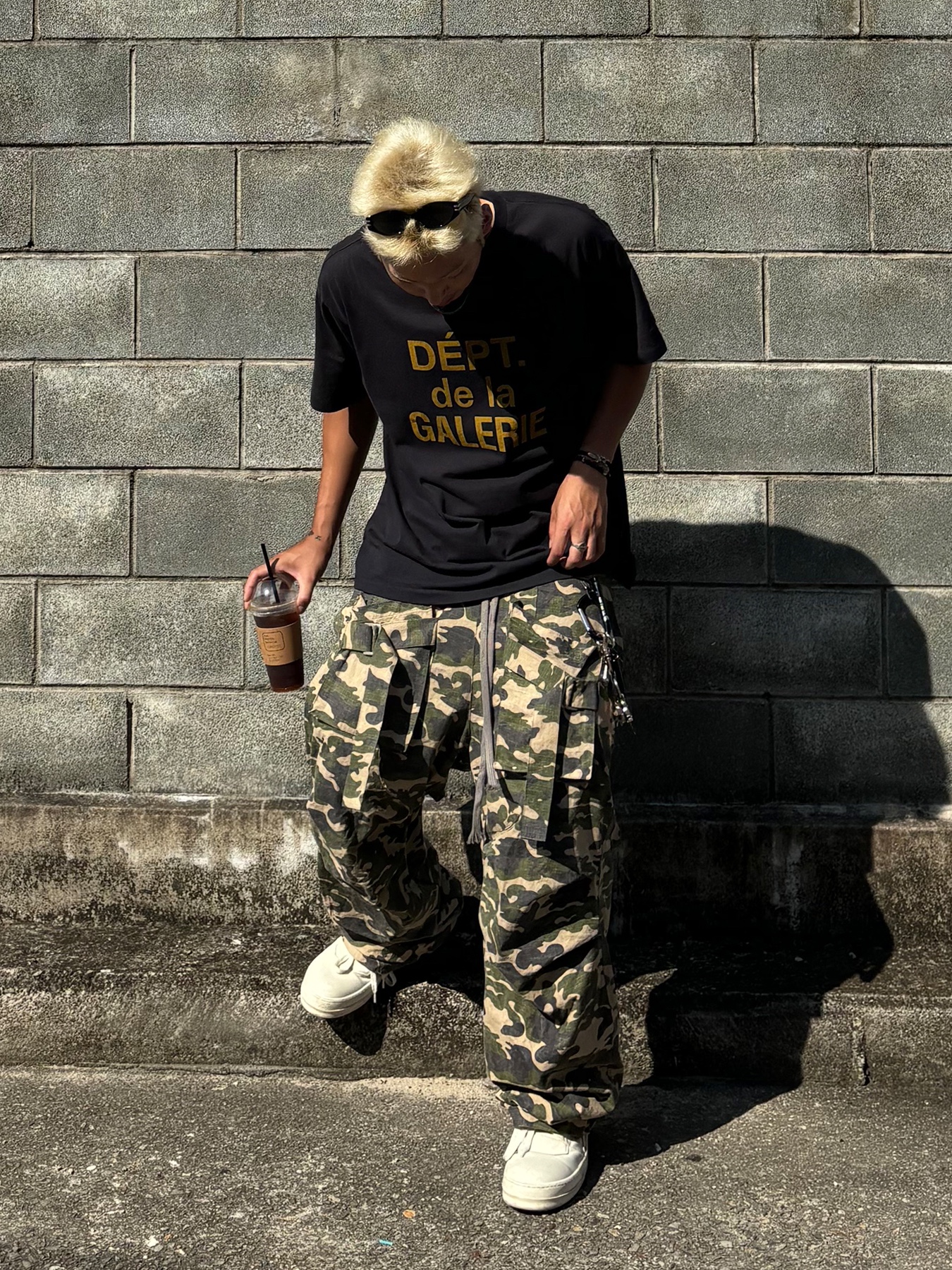 Gallery Dept. Dept De La Galerie Classic T-Shirt Black, Wapworks Wide Safety Cargo Pants Camo 착용 스타일 - 2