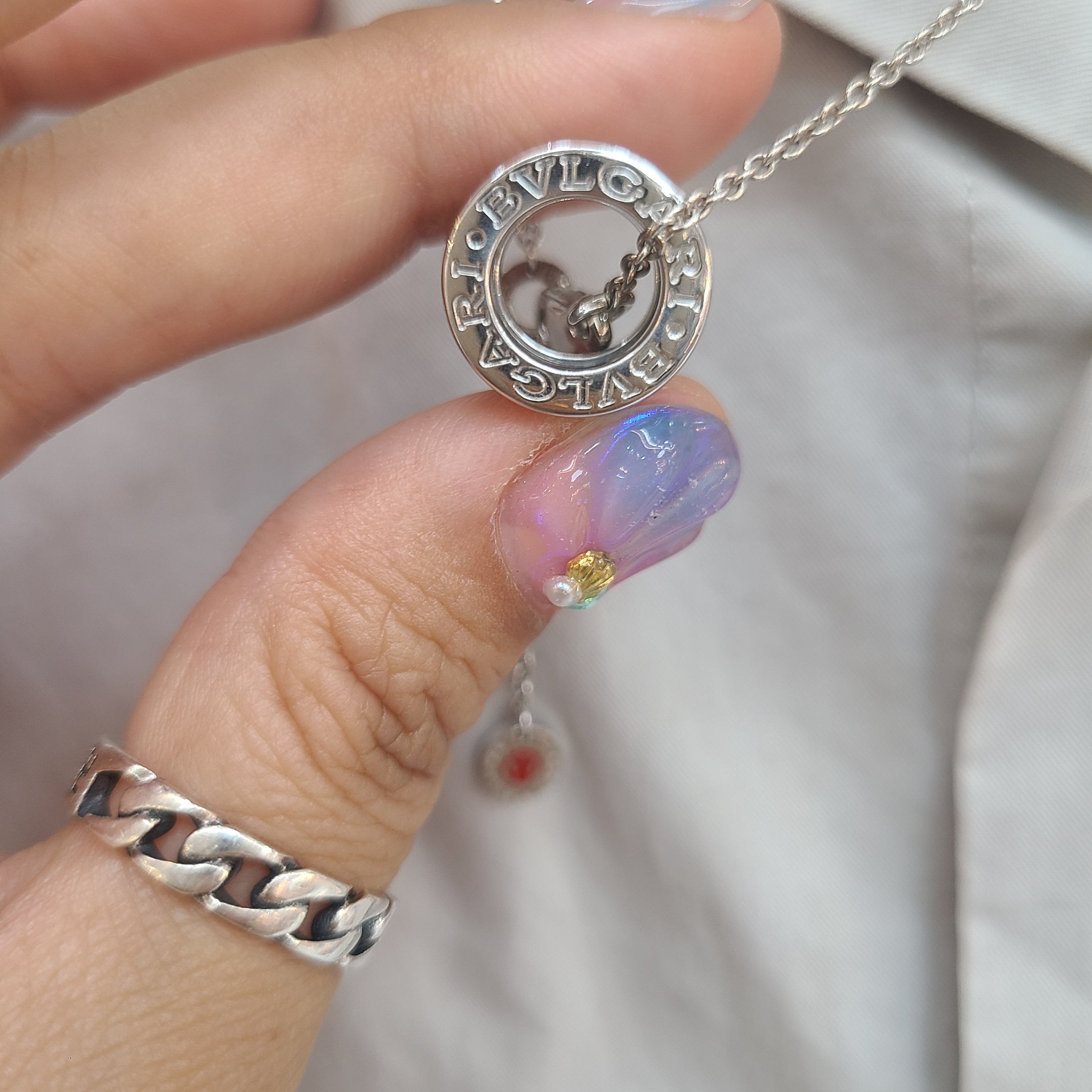 Bulgari Save The Children Necklace Sterling Silver 착용 스타일 - 3