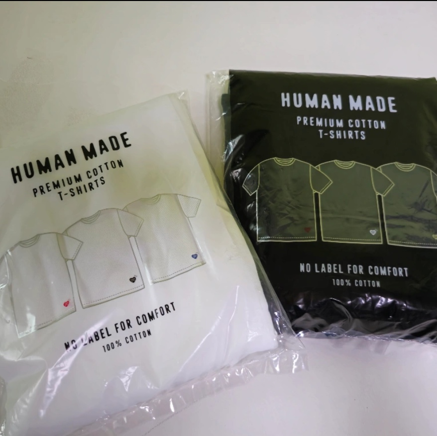 Human Made T-Shirts White (3 Pack), Human Made T-Shirts Black (3 Pack) 착용 스타일