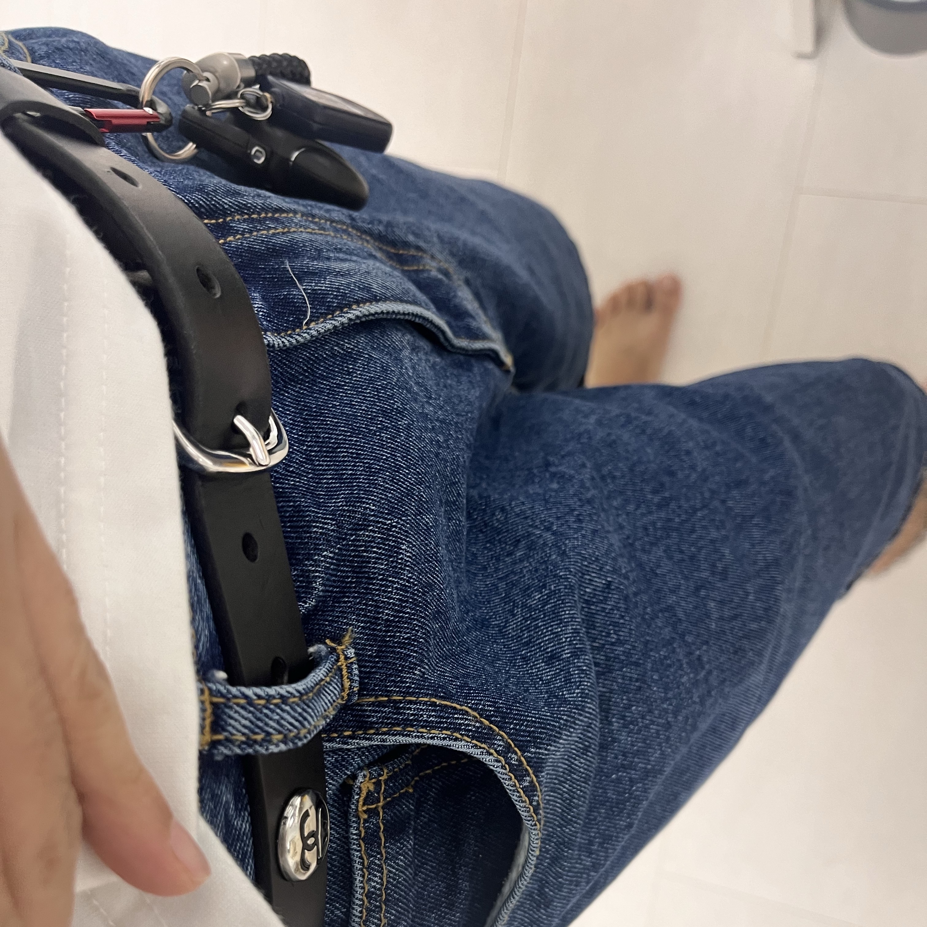 Stussy SS Link Studded Belt Black 착용 스타일