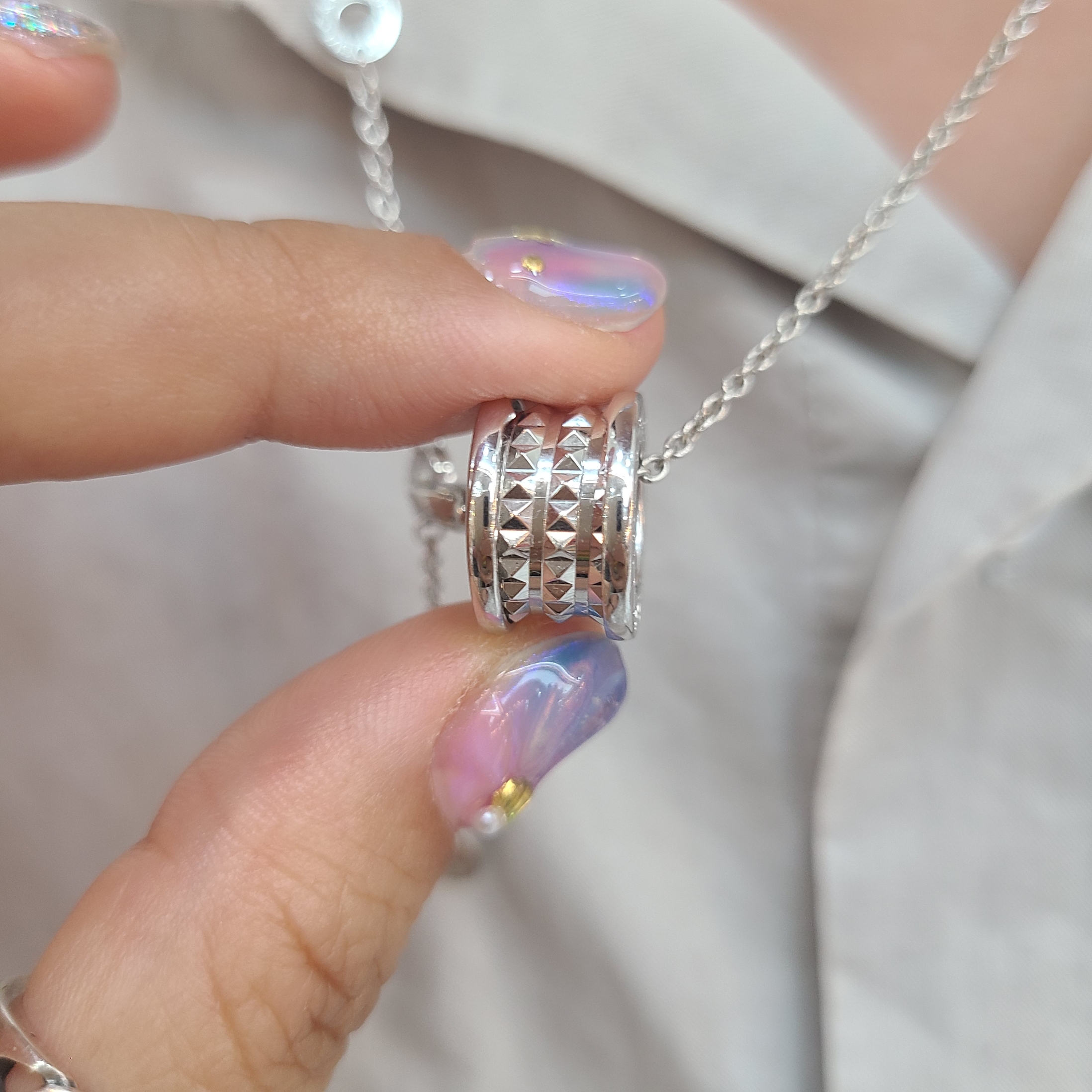 Bulgari Save The Children Necklace Sterling Silver 착용 스타일 - 4