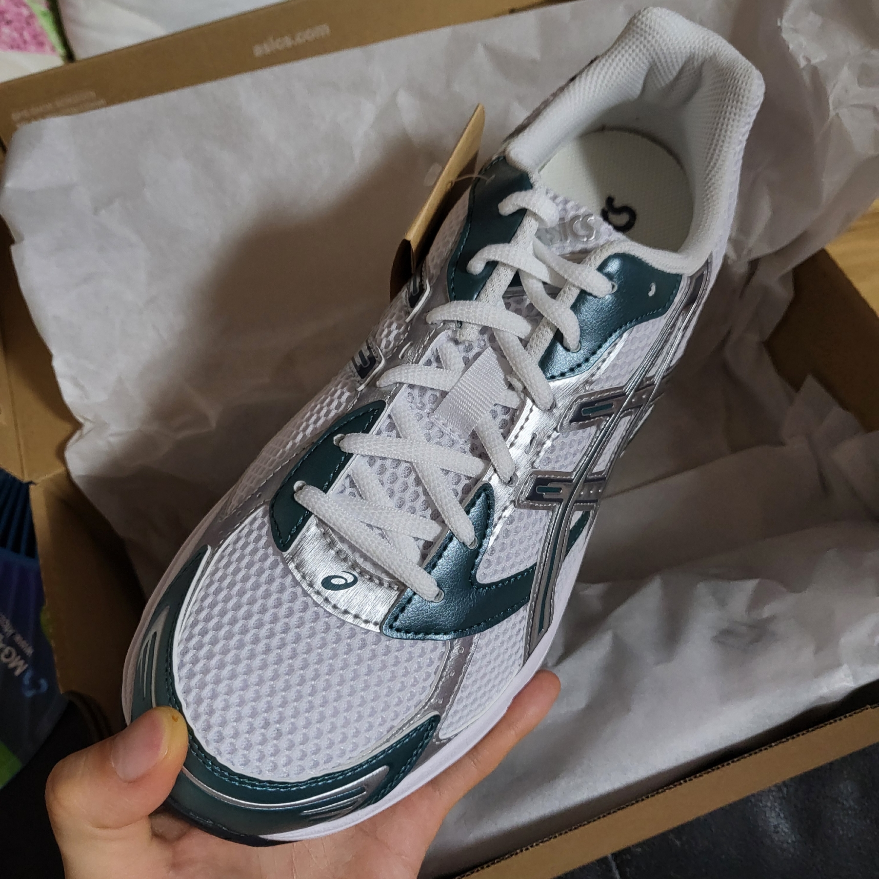 Asics Gel-1130 White Dark Neptune 착용 스타일 - 2