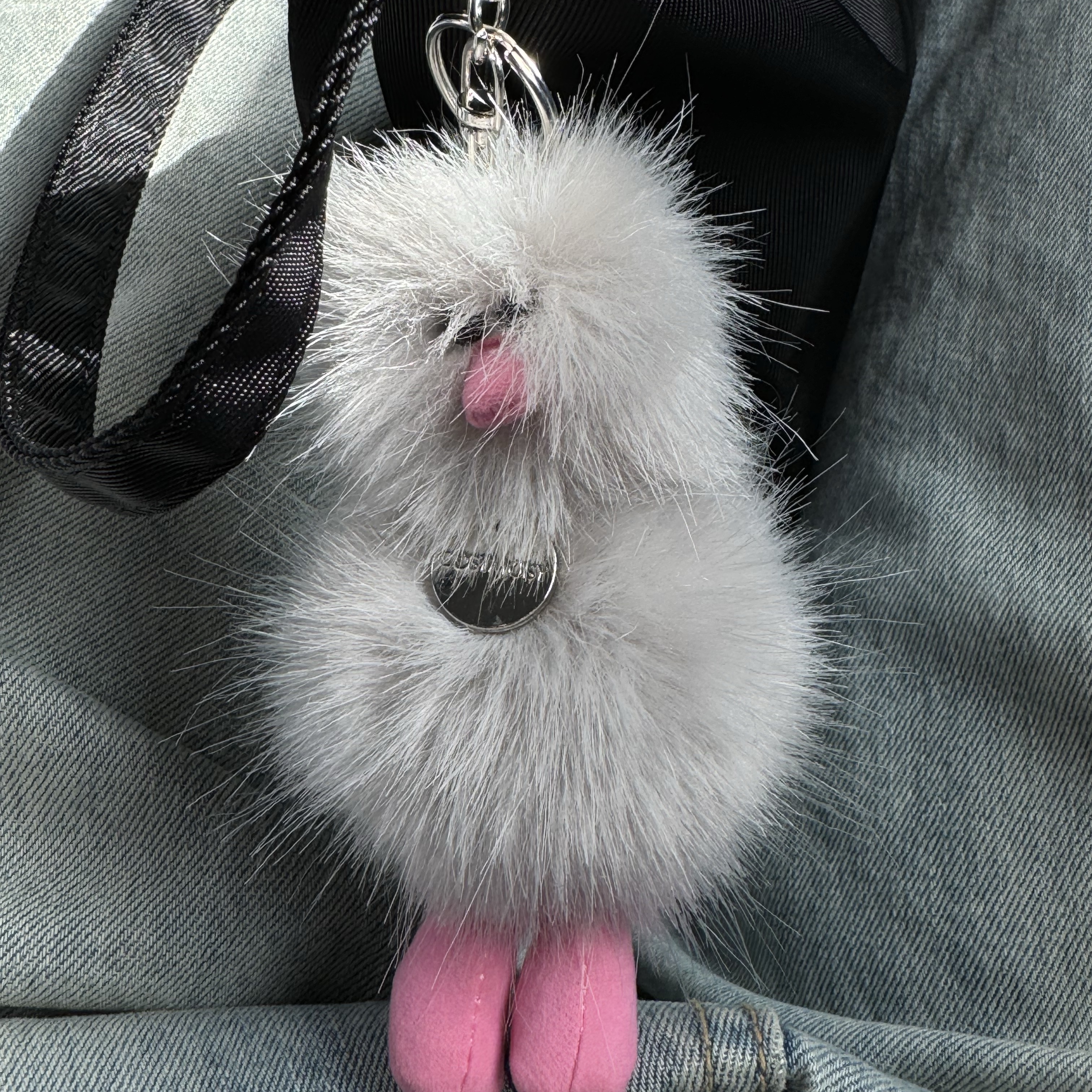 Cosymosy Mini Bird Bird Keyring Light Gray 착용 스타일 - 1