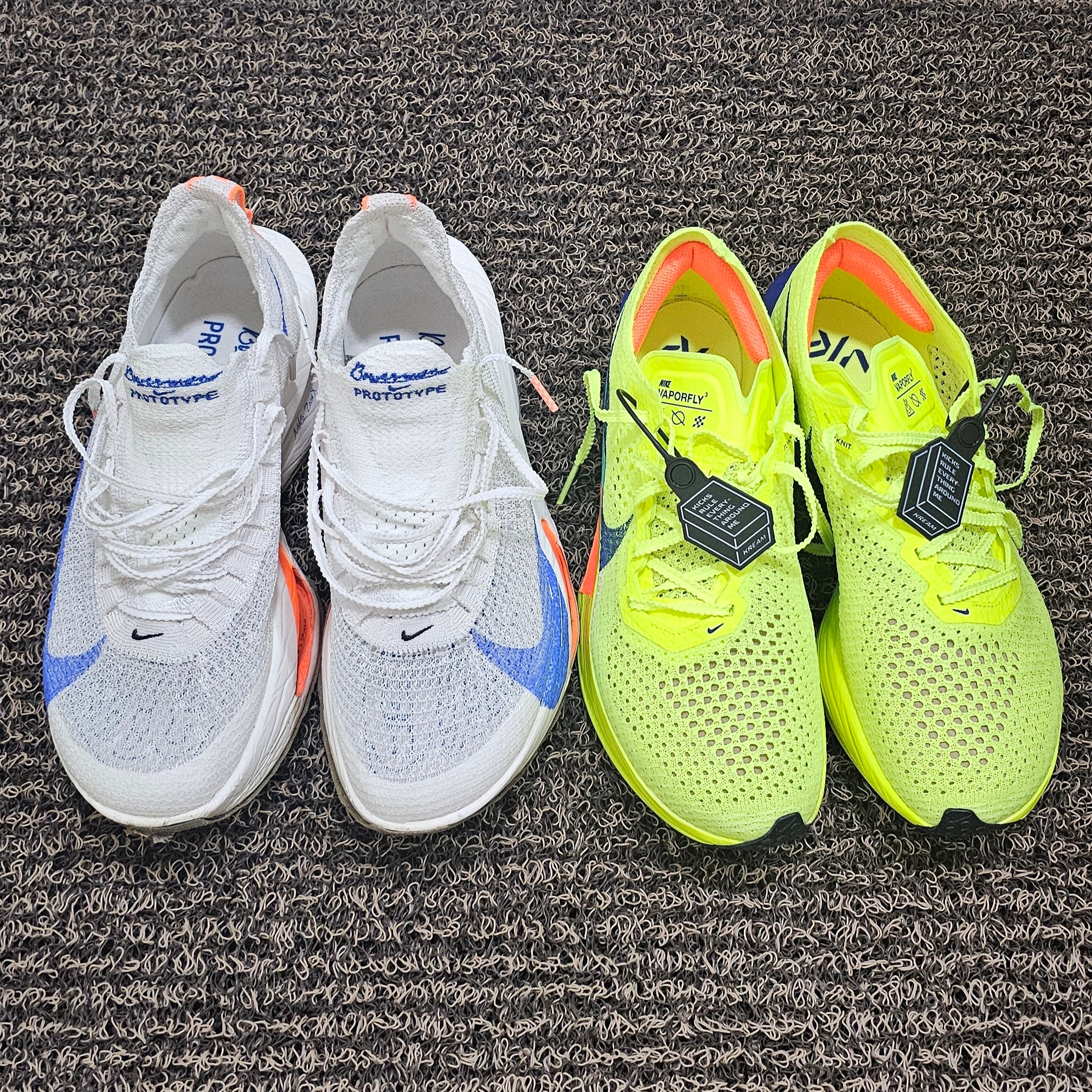Nike ZoomX Vaporfly Next% 3 Volt Scream Green 착용 스타일 - 1