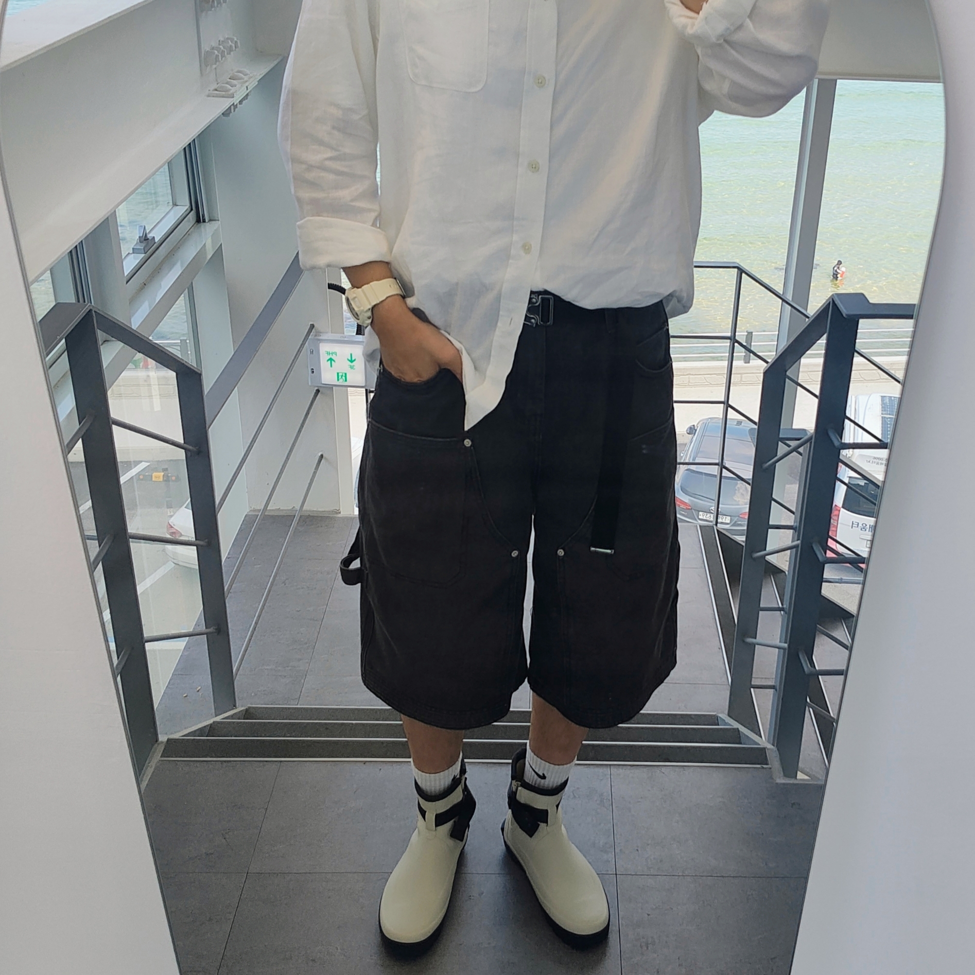 Moonstar 810s ET027 Marke Modi White, Casio G-Shock x Thisisneverthat DW-6900TNT24-7DF Ivory 착용 스타일