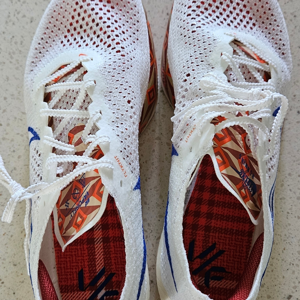 Nike ZoomX Vaporfly Next% 3 PRM Sail Hyper Royal 착용 스타일 - 1
