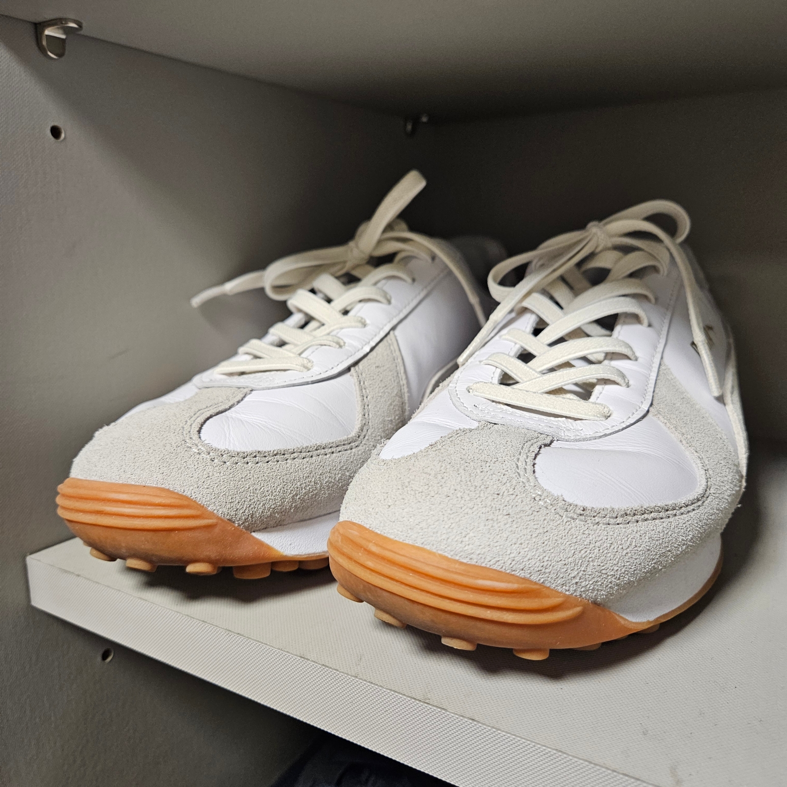 Puma Army Trainer Rider White Gray Violet 착용 스타일