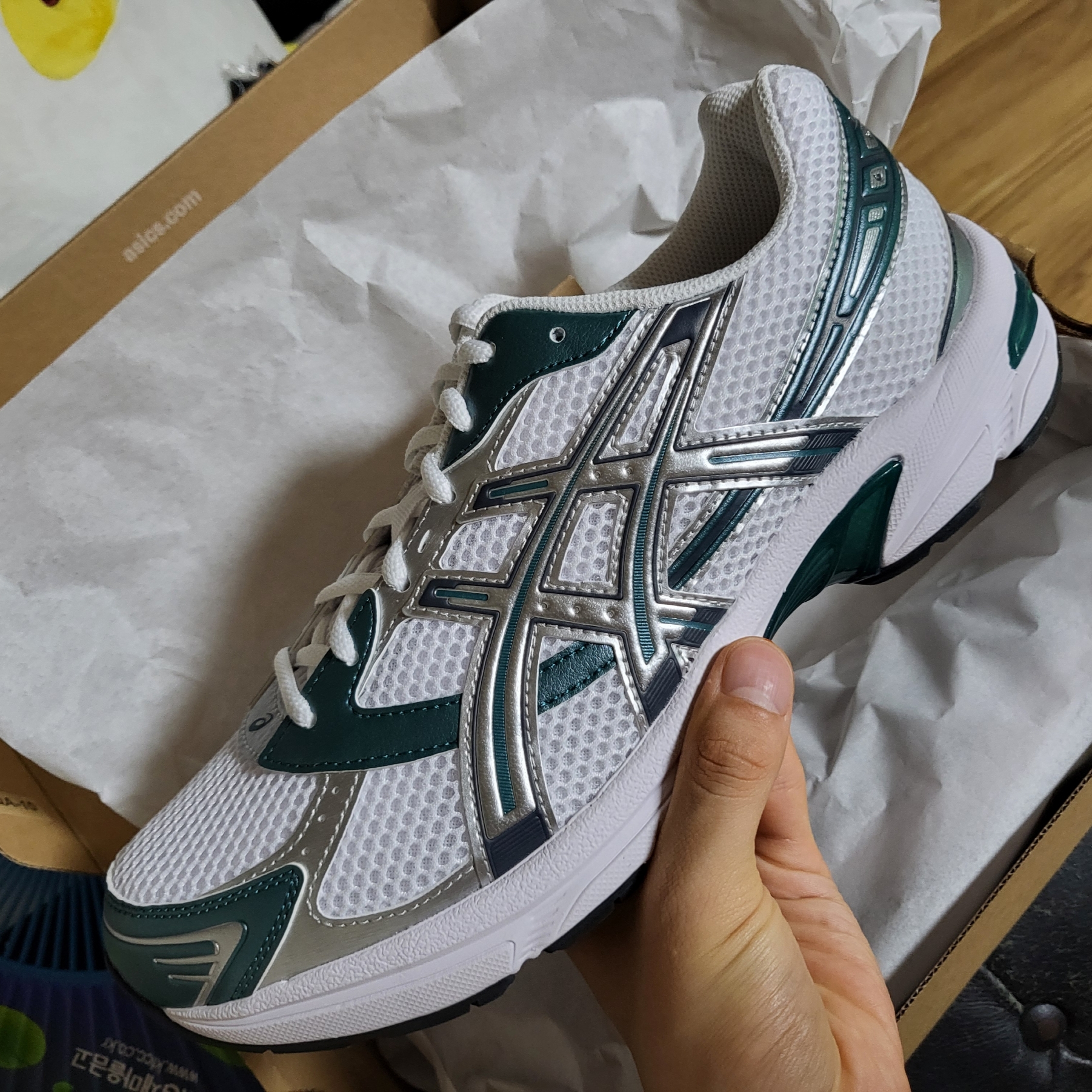 Asics Gel-1130 White Dark Neptune 착용 스타일 - 1