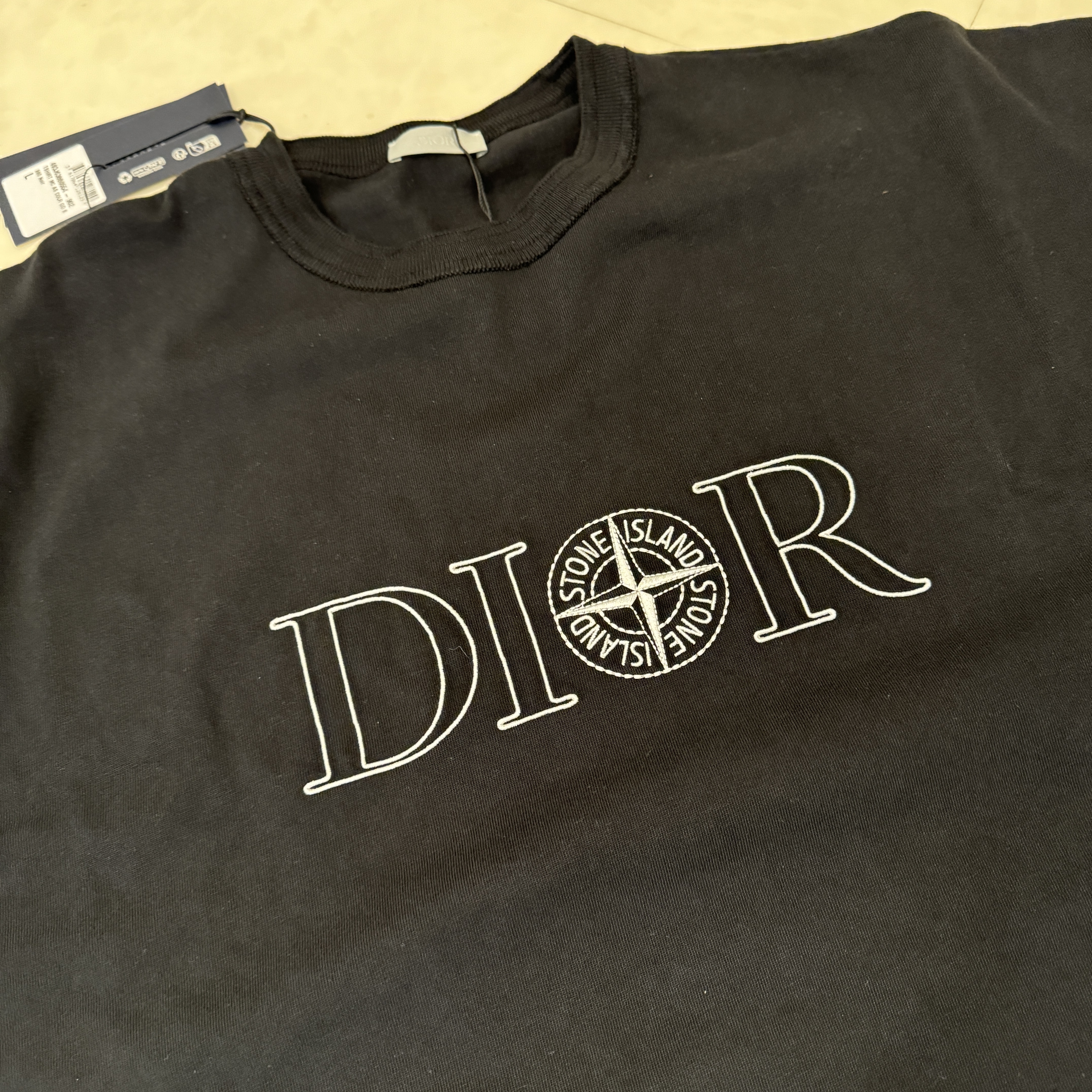 Dior x Stone Island Oversized Fit T-Shirt Black 착용 스타일