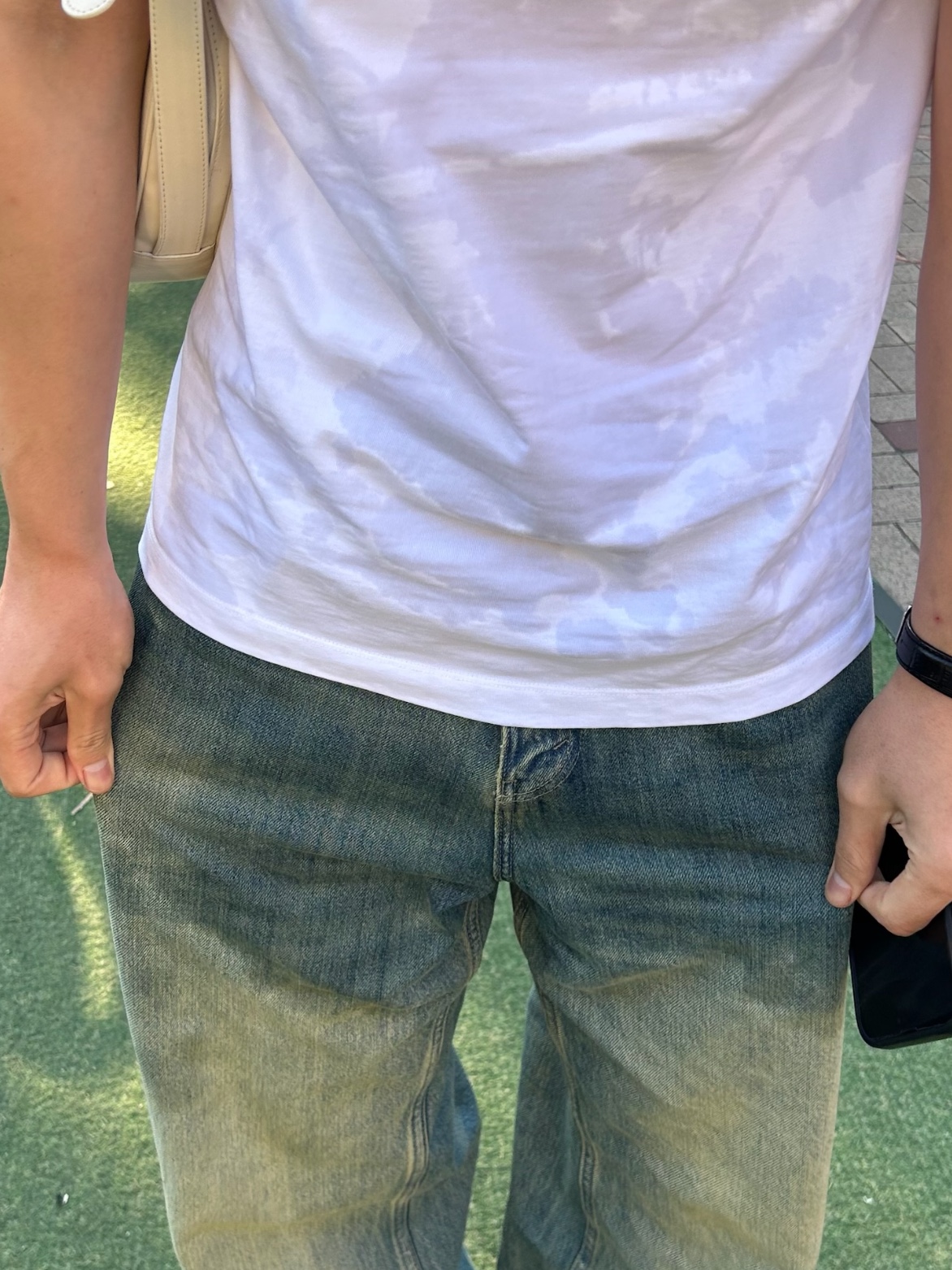 Zara Denim Baggy Bermuda Shorts Mid Blue 착용 스타일