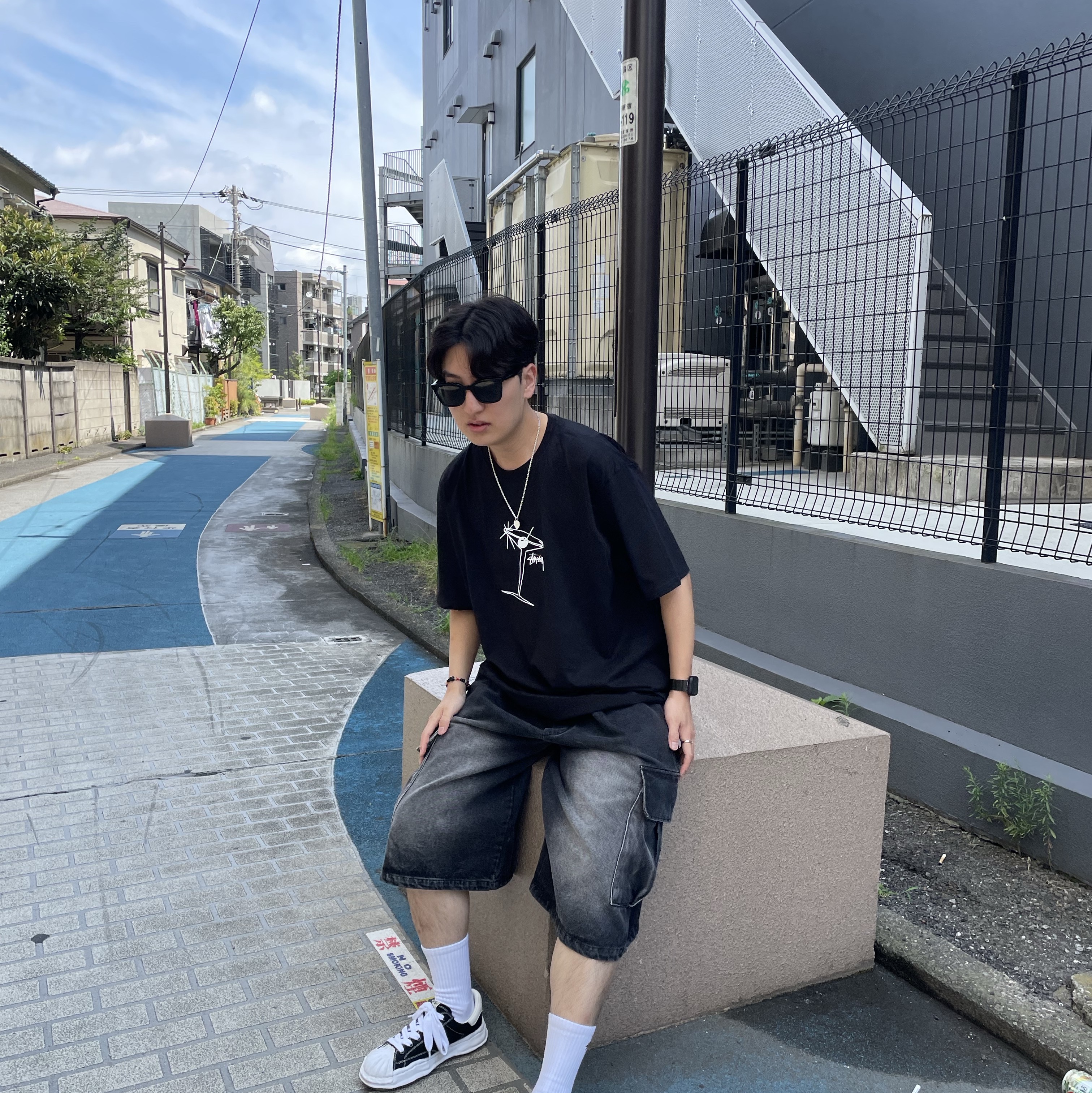 Maison Mihara Yasuhiro Blakey OG Sole Canvas Low-top Sneakers Black White, Human Made Heart Silver Necklace Silver 착용 스타일