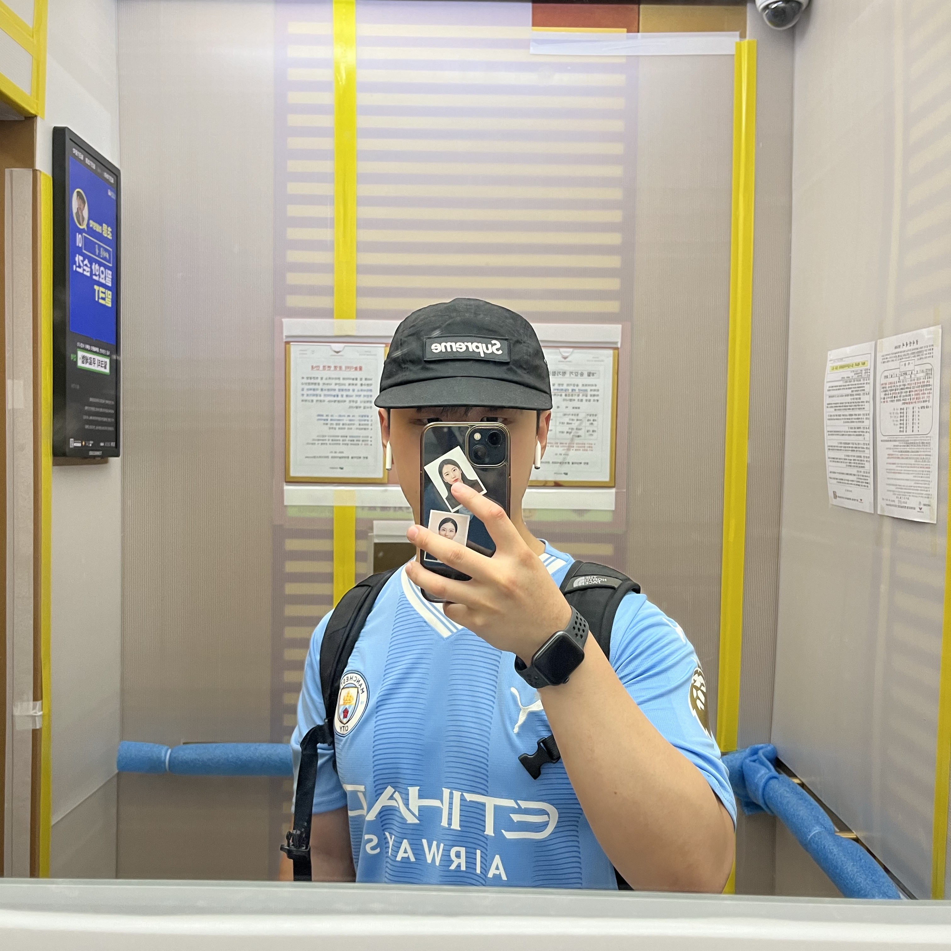 Supreme Waxed Cotton Camp Cap Black - 23FW, Puma Manchester City 2023/24 Home Jersey Team Light Blue (Non Marking Ver.) 착용 스타일