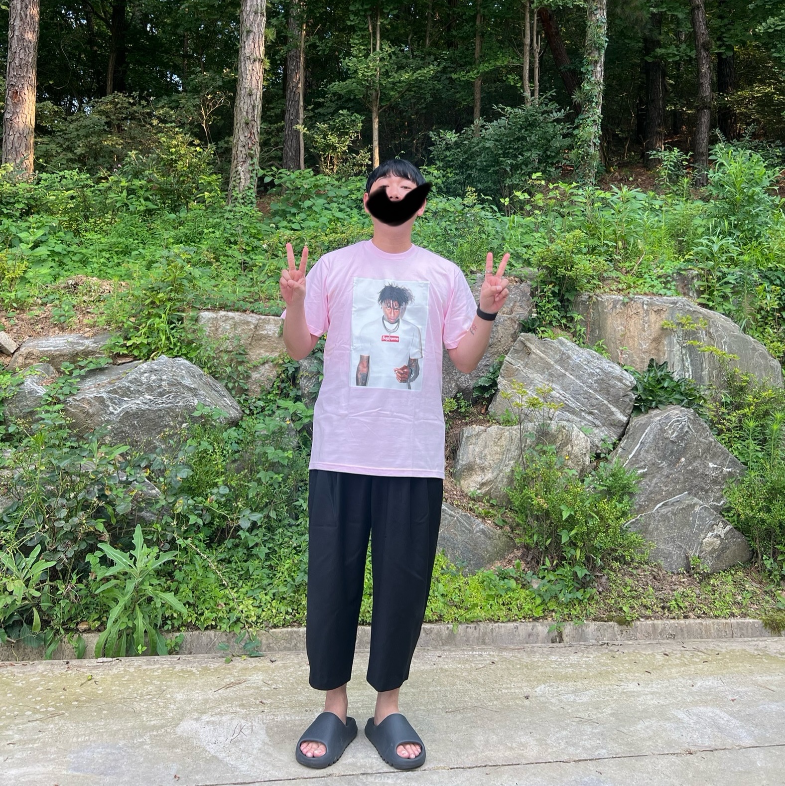 Supreme NBA Youngboy T-Shirt Light Pink - 23FW 착용 스타일
