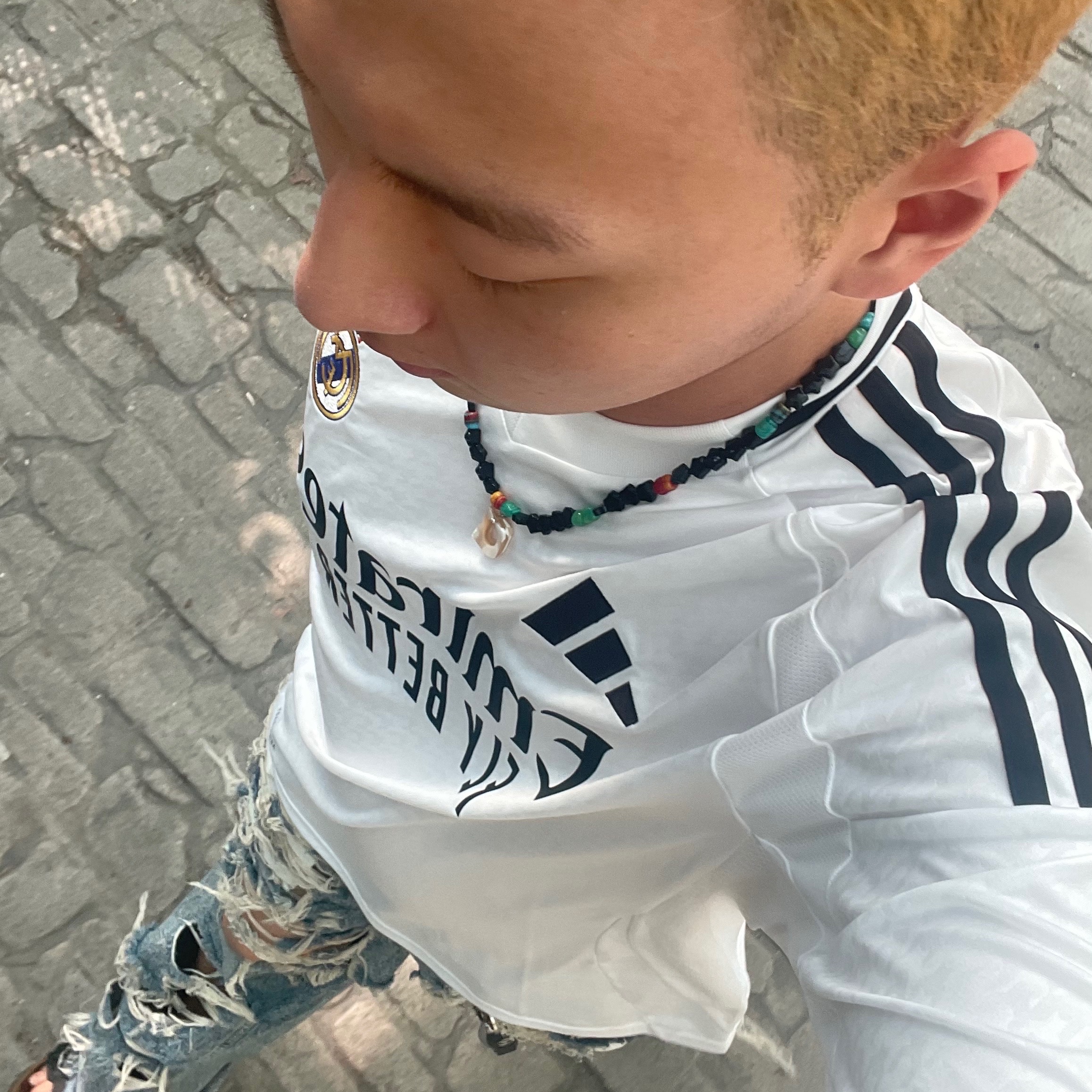 Adidas Real Madrid 2024/25 Home Long Sleeve Jersey White - KR Sizing (Non Marking Ver.) 착용 스타일