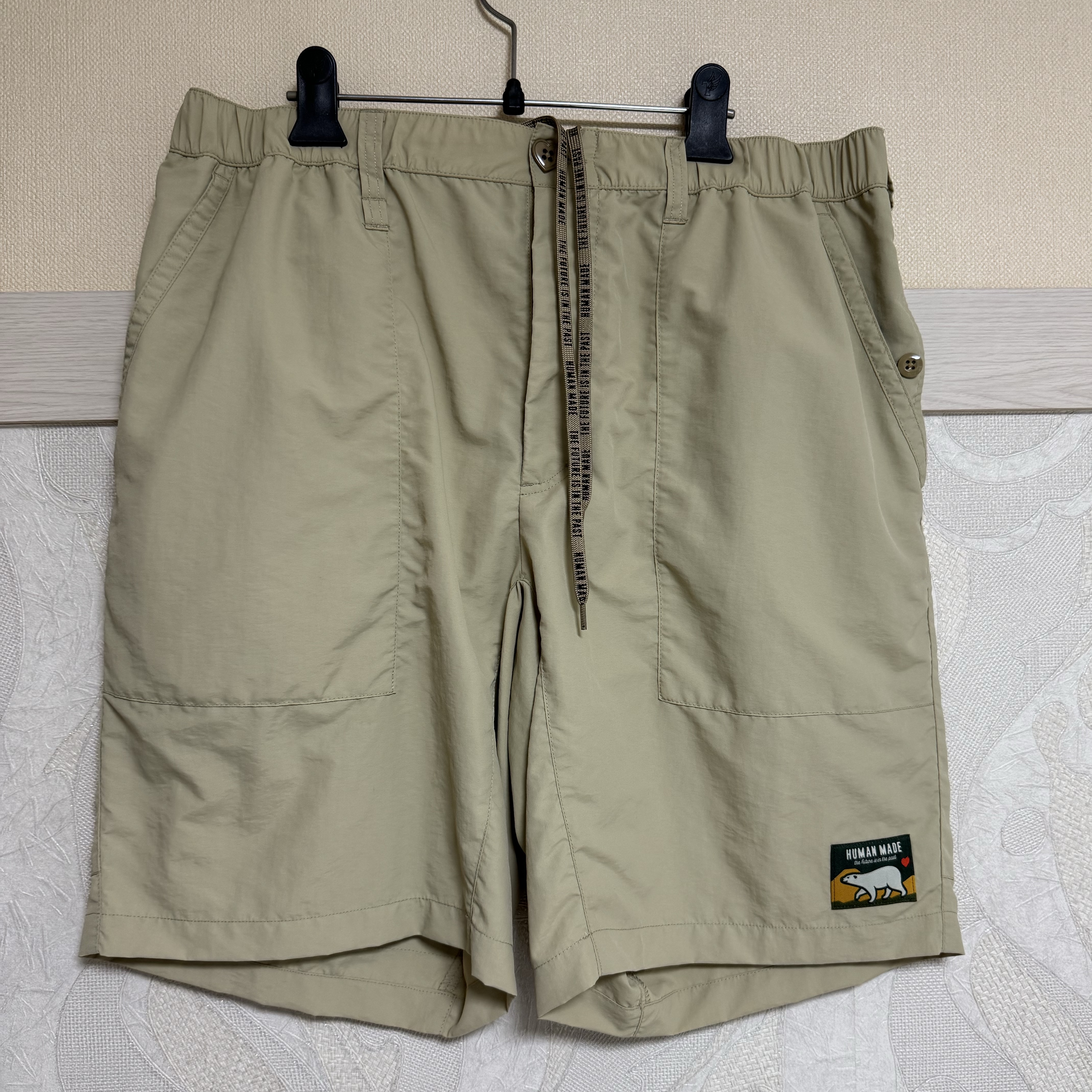 Human Made Nylon Shorts Beige 착용 스타일