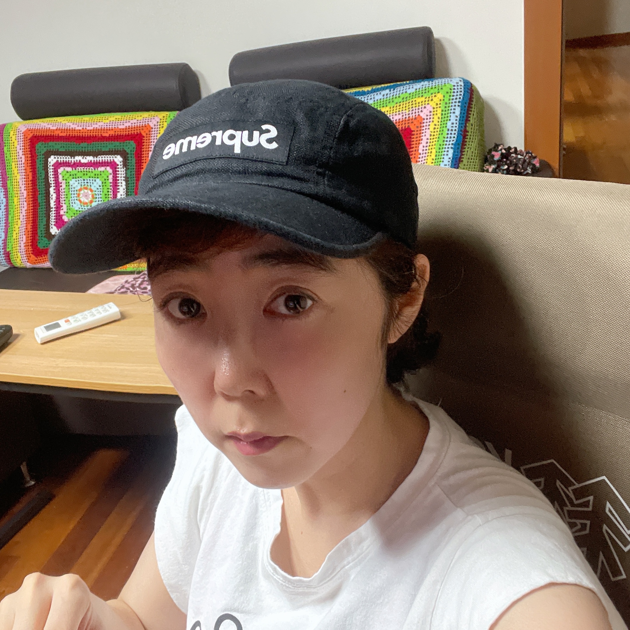 Supreme Linen Fitted Camp Cap Black - 22SS 착용 스타일 - 4