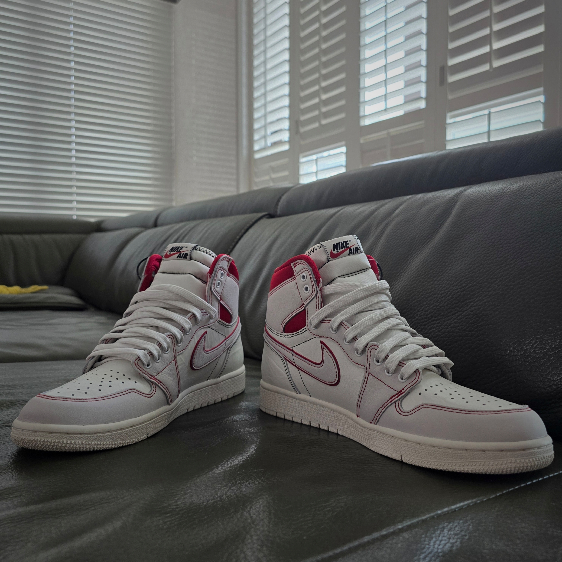 Jordan 1 Retro High Phantom Gym Red 착용 스타일 - 4