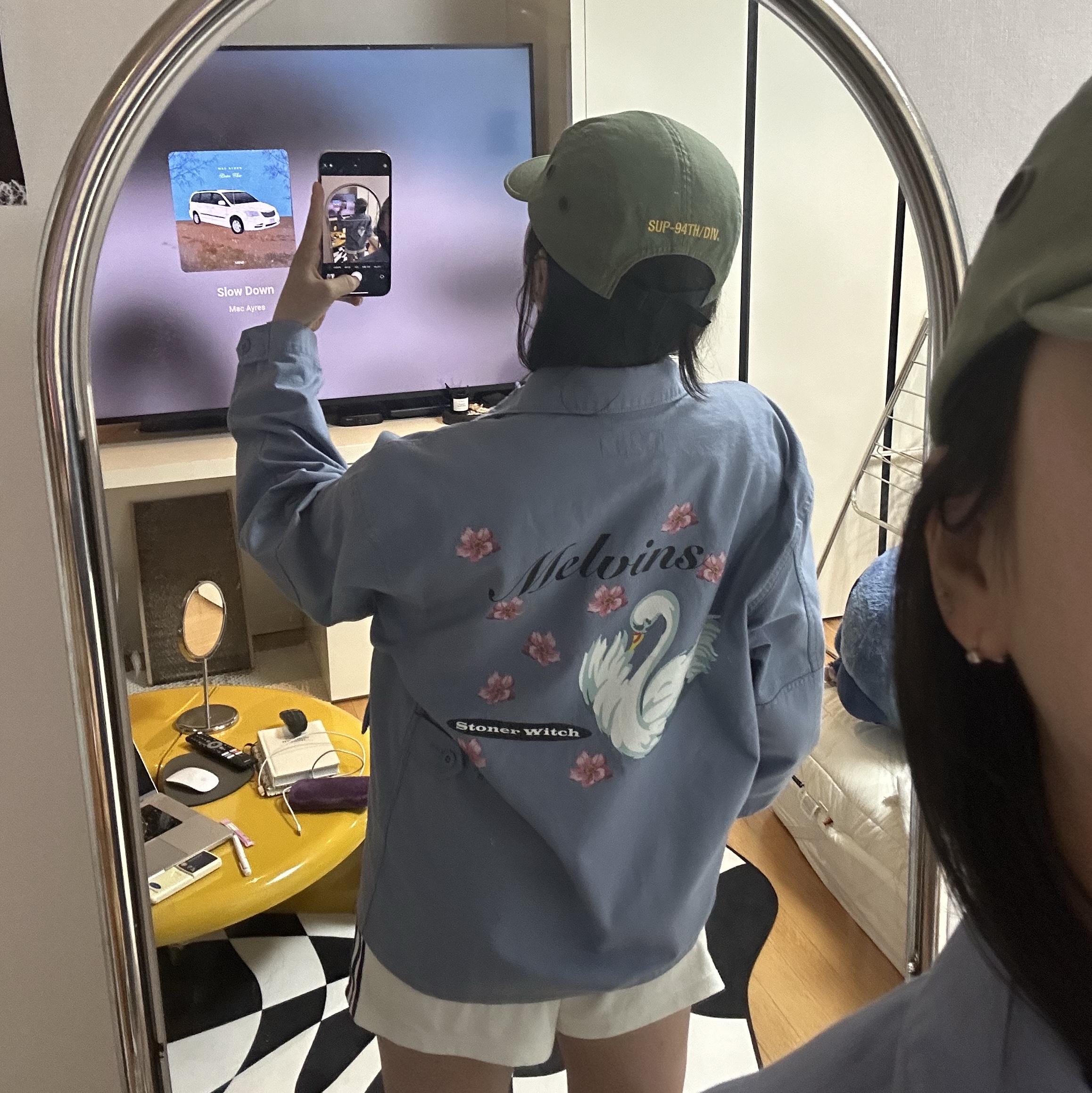 Supreme x Melvins BDU Jacket Light Blue - 24SS, Supreme Military Camp Cap Olive - 24SS 착용 스타일 - 3