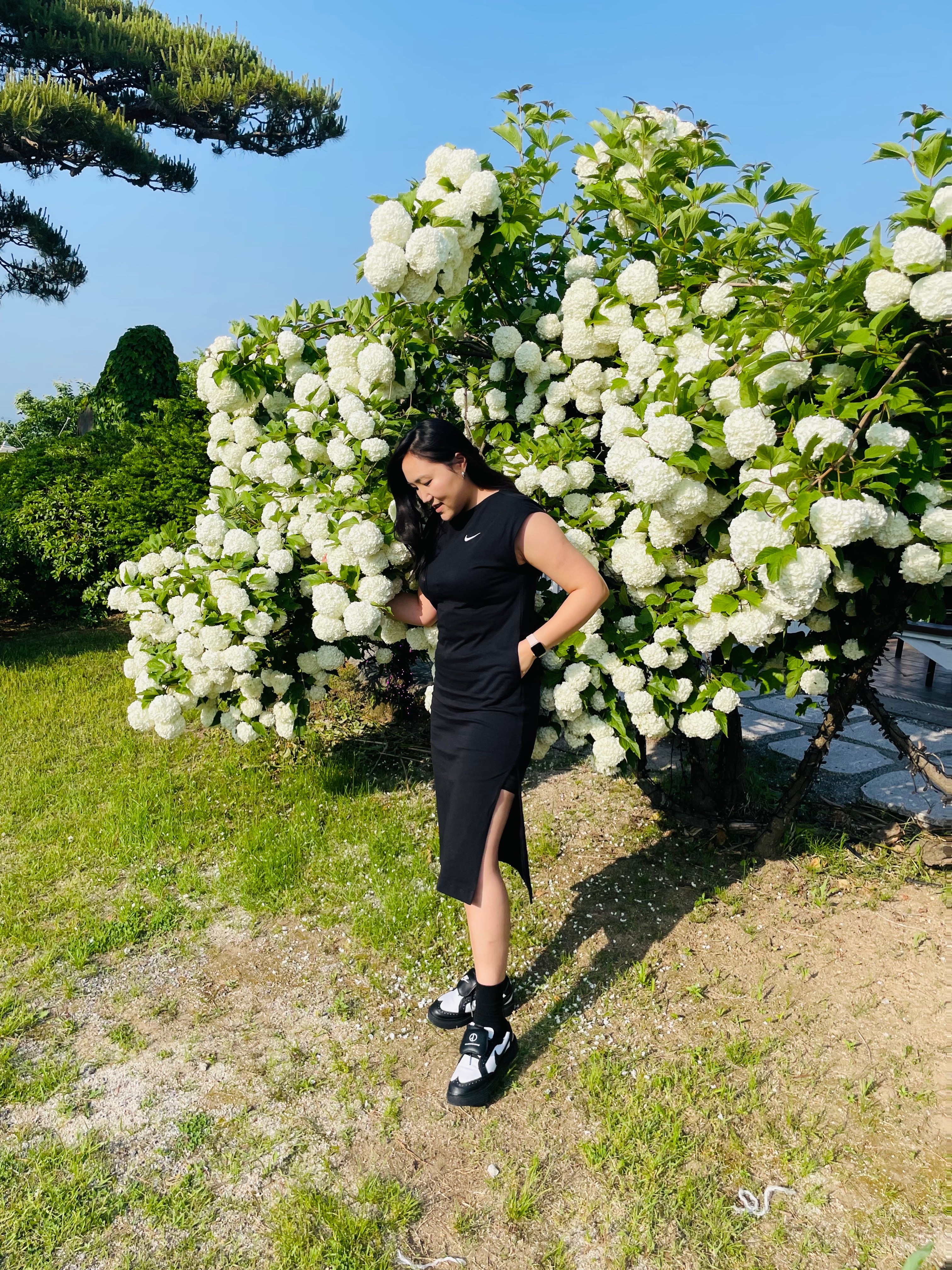 Nike x Peaceminusone Kwondo1 Black and White 착용 스타일 - 3