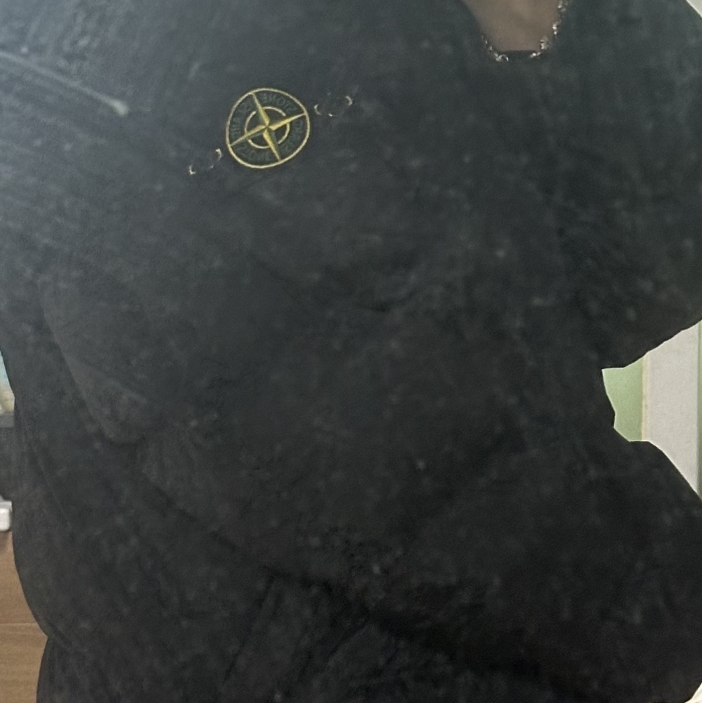 Stone Island 40123 Garment Dyed Crinkle Reps R-NY Down Jacket Black - 24FW 착용 스타일 - 2