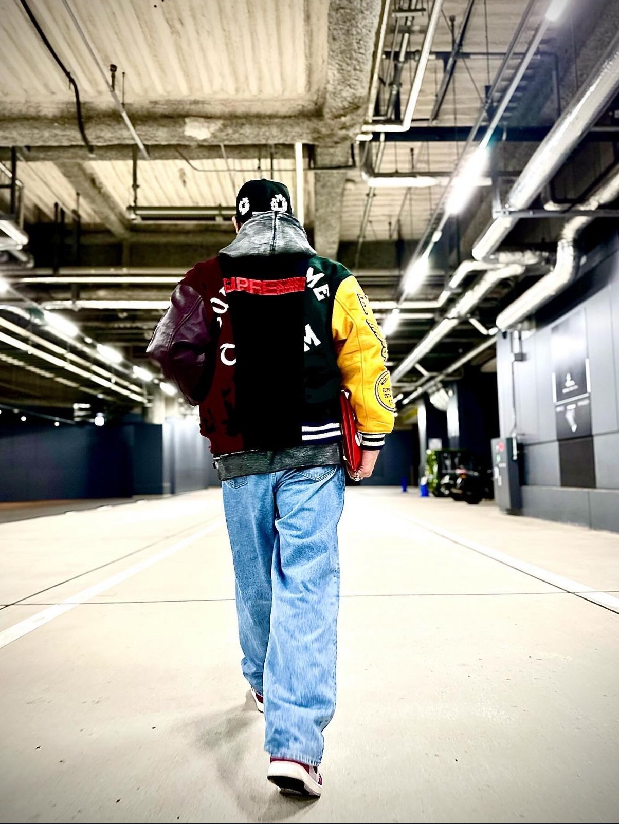 Supreme x MM6 Maison Margiela Split Varsity Jacket Multicolor - 24SS 착용 스타일 - 1