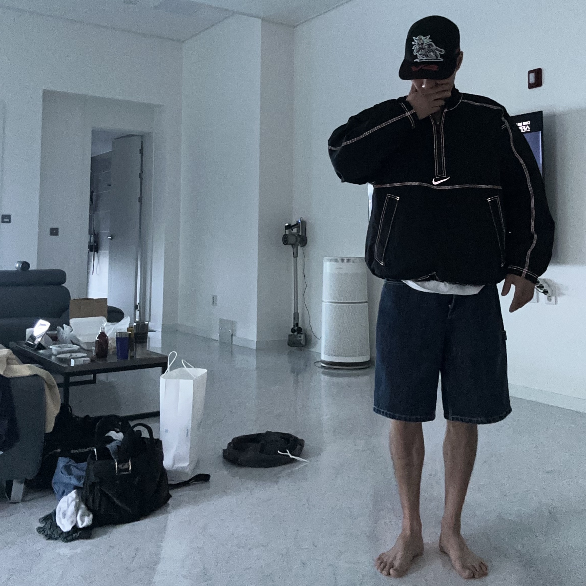 Supreme x Ducati 6-Panel Black - 24SS, Supreme x Nike Ripstop Pullover Black - 24SS 착용 스타일