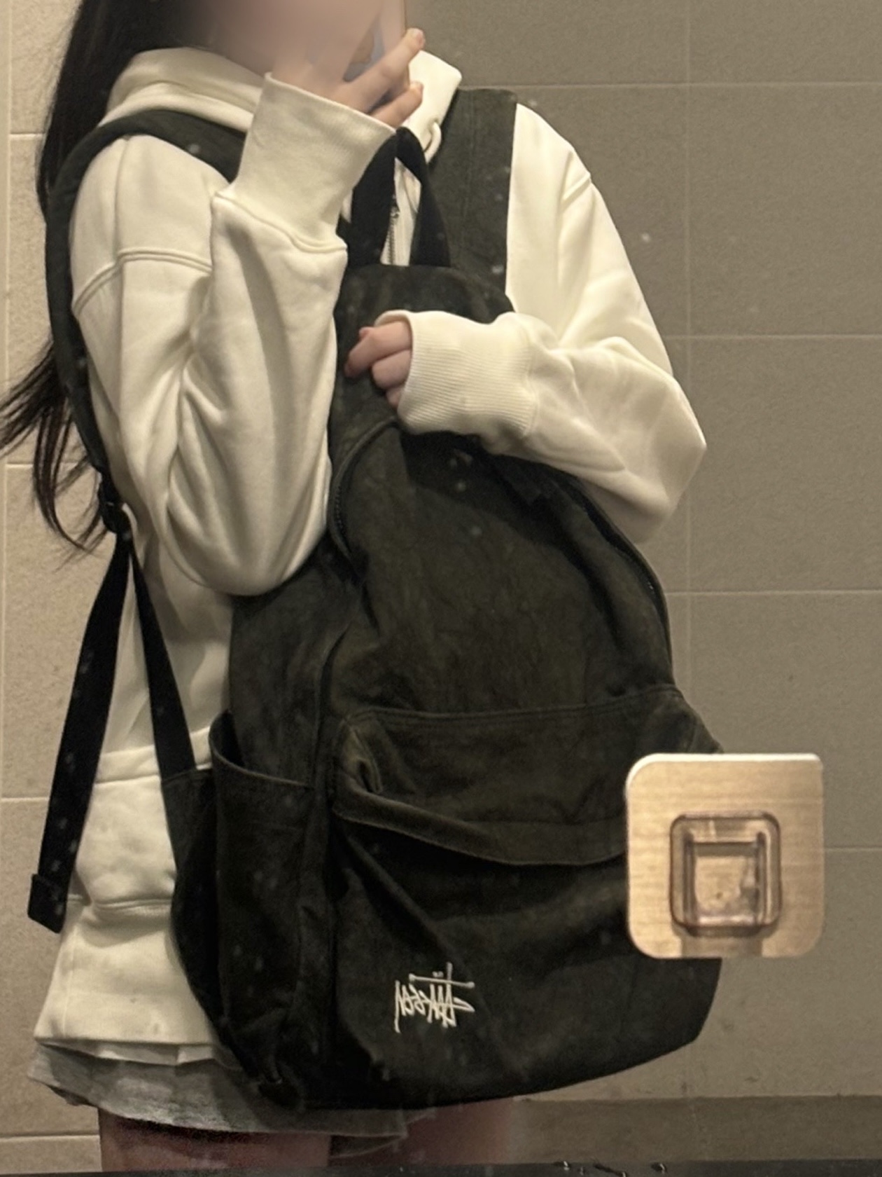 Stussy Canvas Backpack Washed Black, (W) Nike NSW Phoenix Fleece Oversized Full Zip Hoodie Sail - Asia 착용 스타일