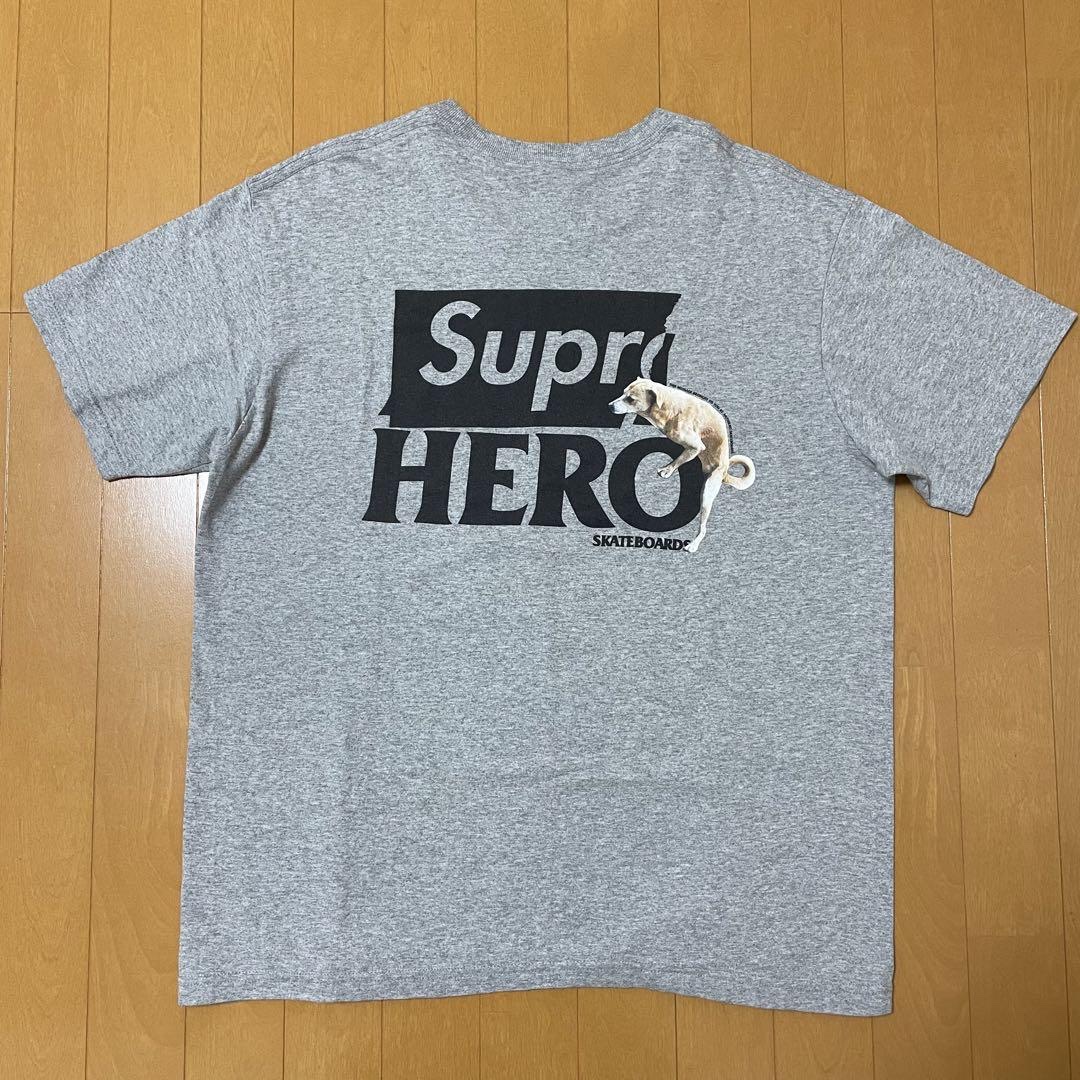 Supreme Antihero Dog T-Shirt Heather Grey - 22SS 착용 스타일