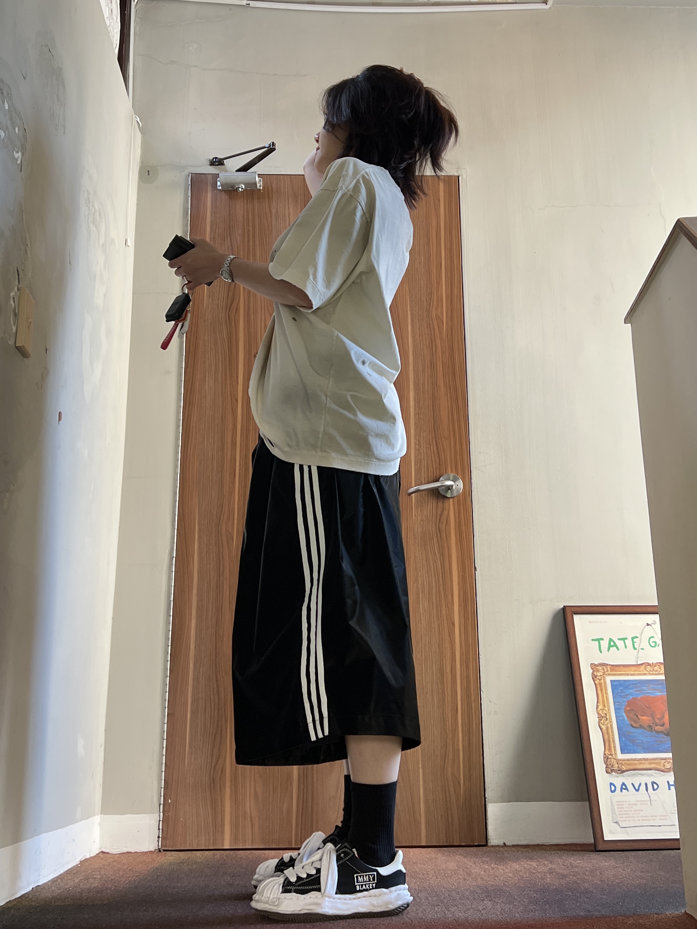 Maison Mihara Yasuhiro Blakey OG Sole Canvas Low-top Sneakers Black White, [프리오더] Polyteru 925 Silver Bracelet 002 Hanabi Star Silver 착용 스타일 - 4