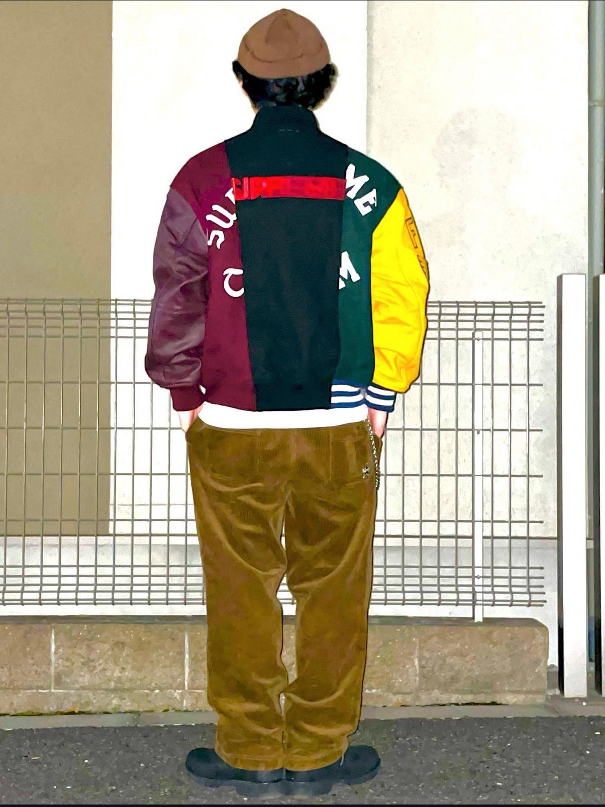 Supreme x MM6 Maison Margiela Split Varsity Jacket Multicolor - 24SS 착용 스타일 - 3