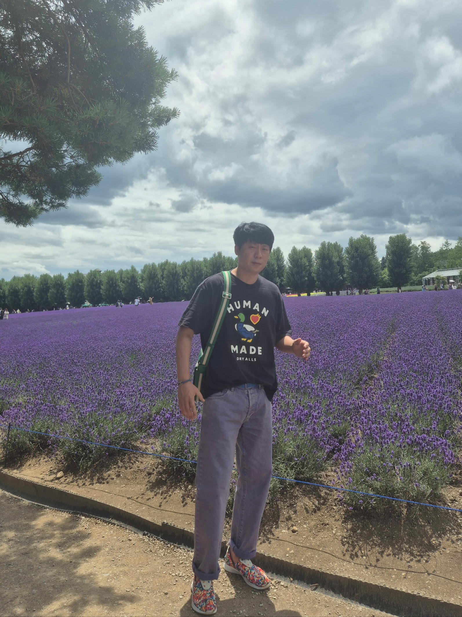 Supreme Regular Jean Lavender - 24SS, Human Made Graphic T-Shirt #05 Black 착용 스타일 - 2