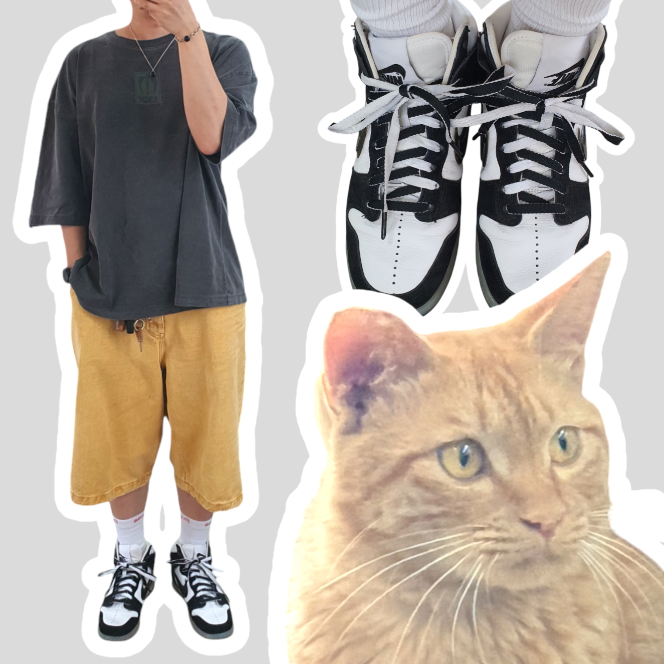 Nike x Slam Jam Dunk High SP Clear Black, Supreme Hanes Crew Socks White (4 Pack) 착용 스타일
