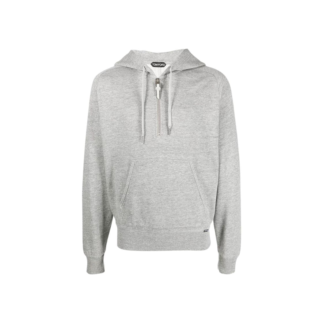 Tom Ford Brushed Back Half Zip-Up Hoodie Grey 상세 이미지 1