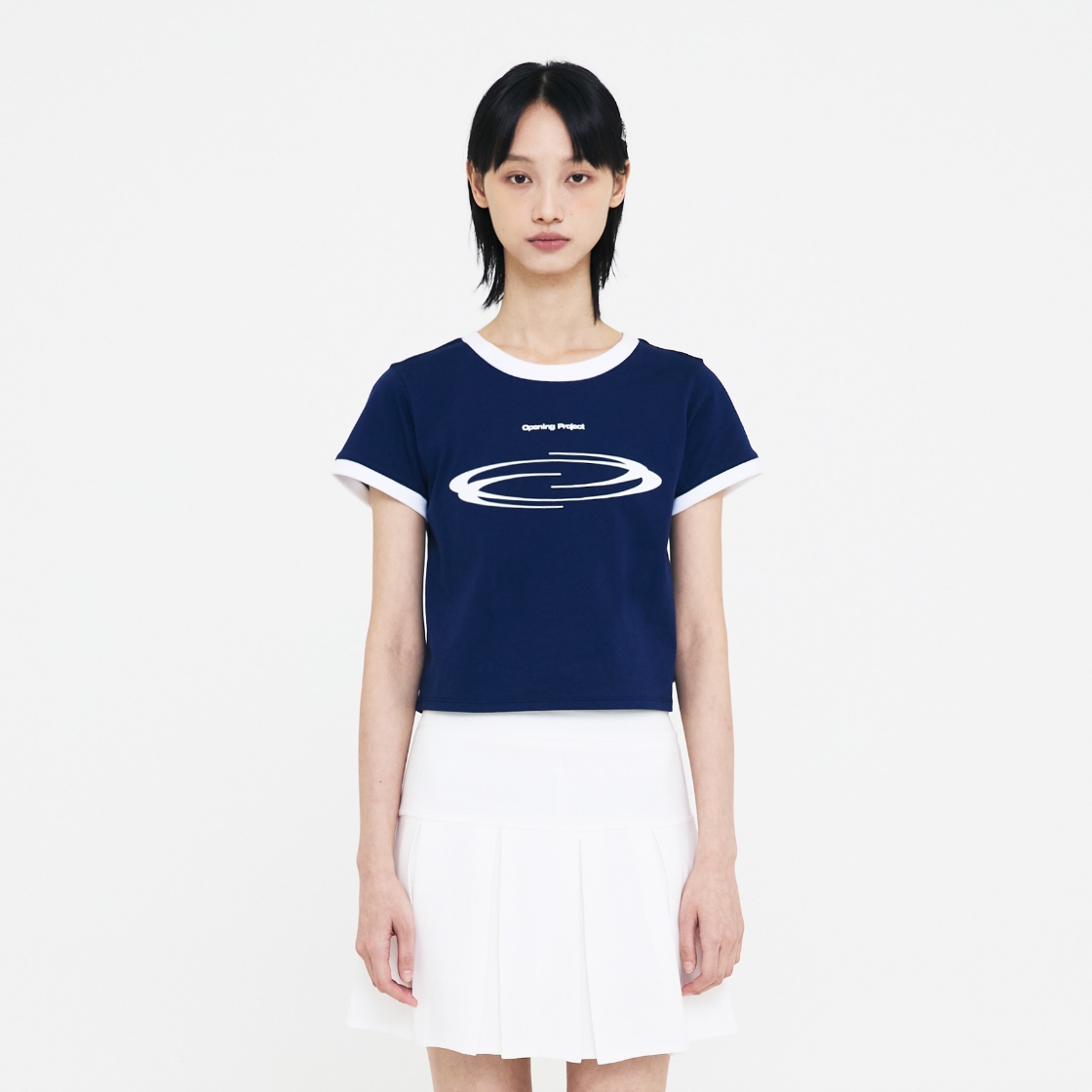 韓国発!【OPENING PROJECT】W アイデンティティ Tシャツ Opening Project Identity T Shirt WHITE 24SP-S（オープニング