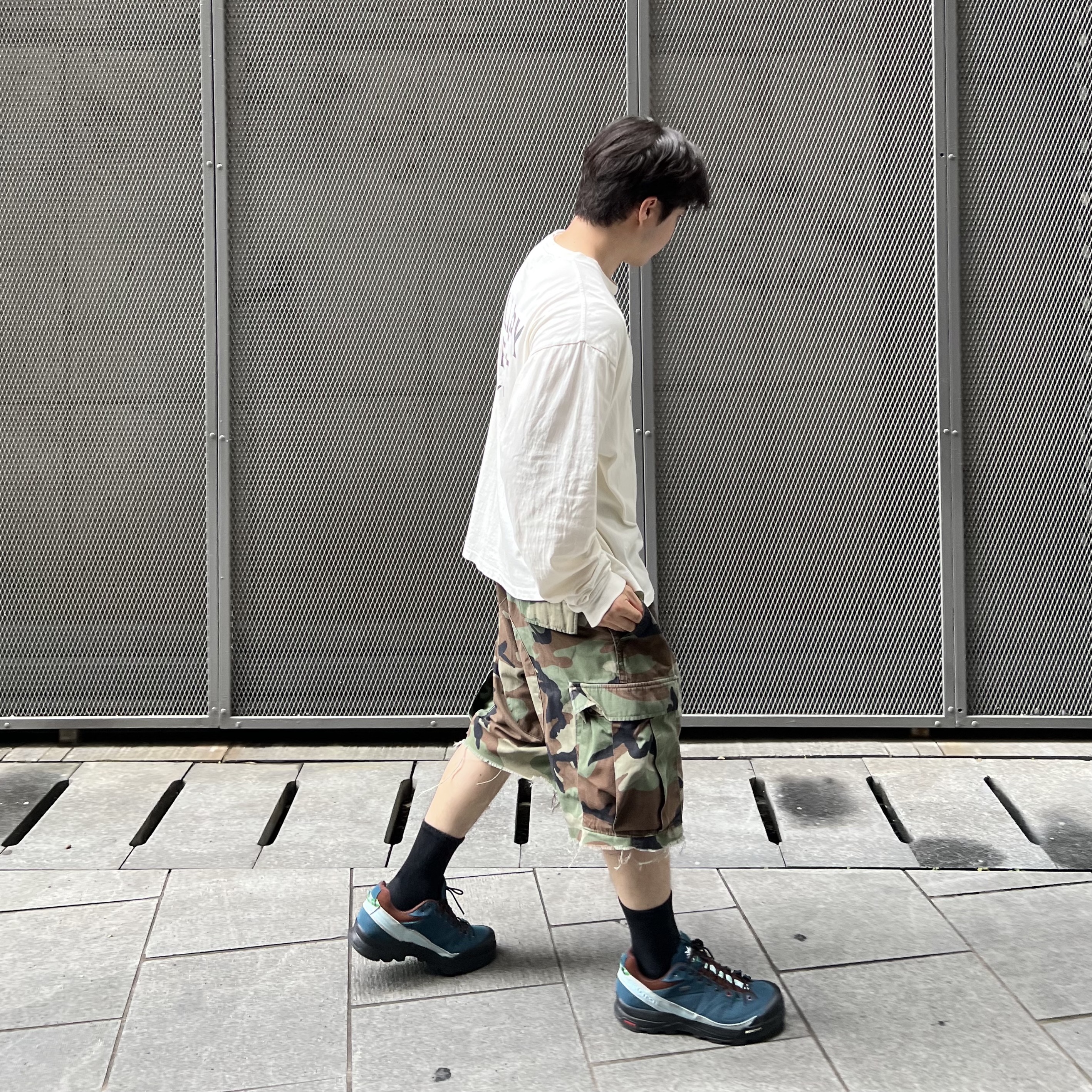 Salomon x The Broken Arm X-Desalpes GTX for TBA Blue 착용 스타일 - 4