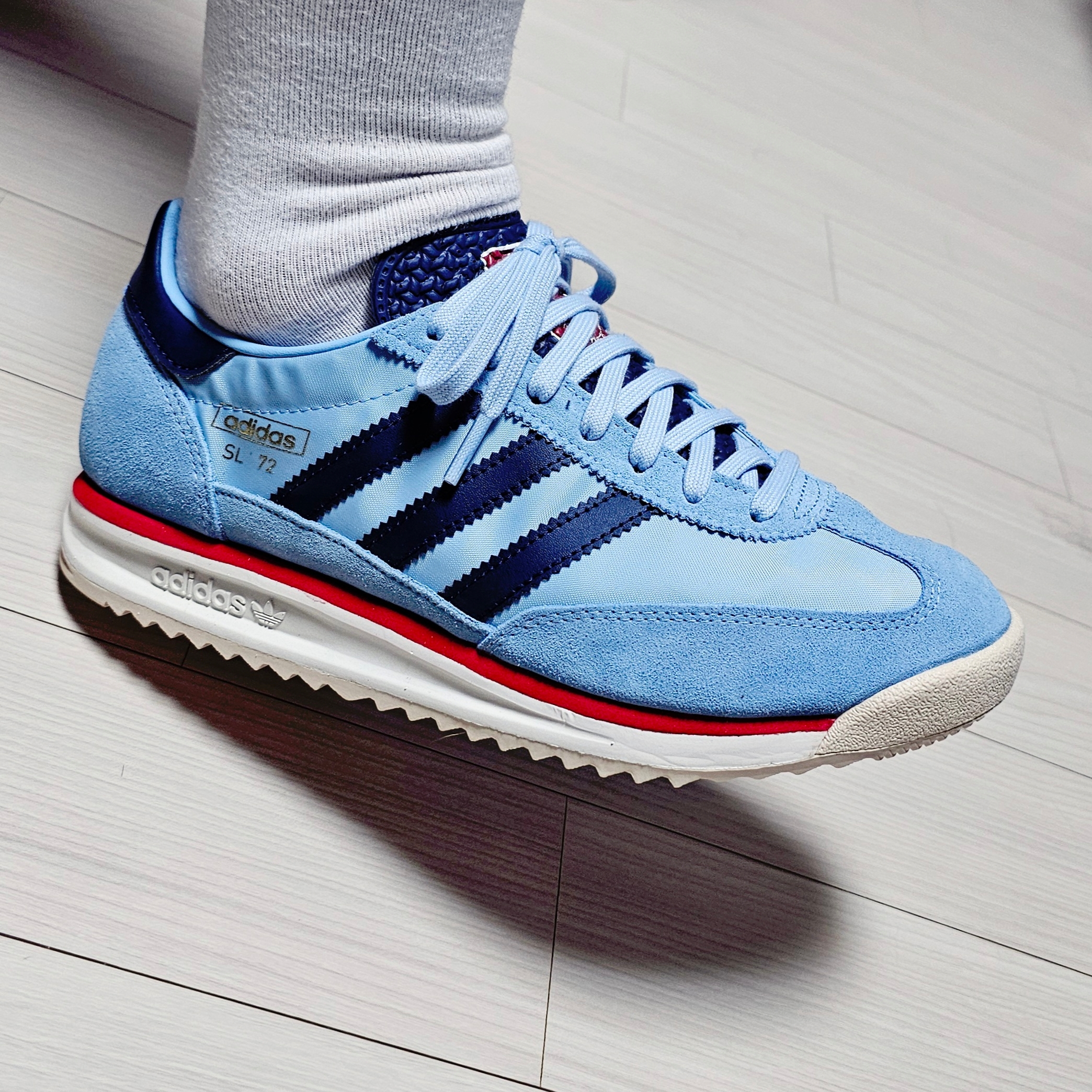 Adidas SL 72 RS Light Blue Dark Blue 착용 스타일