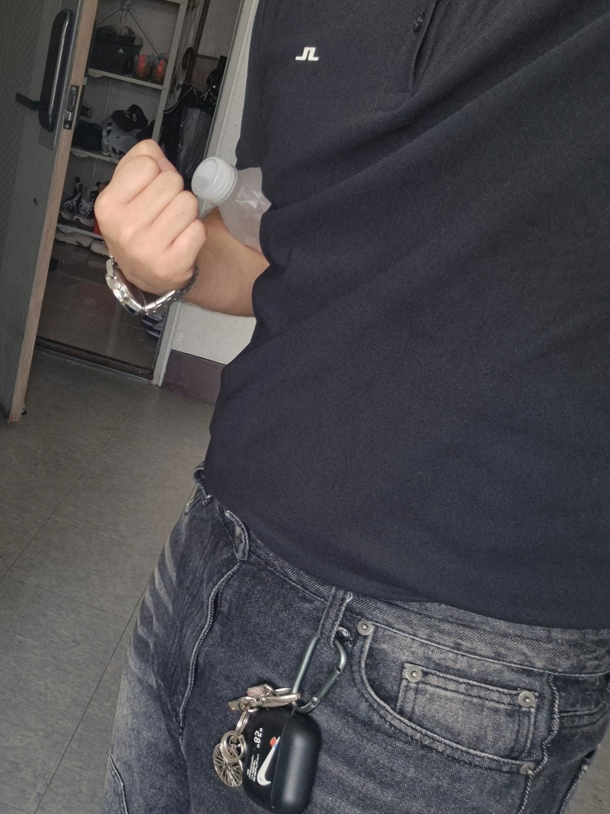 J.Lindeberg Gus Regular Polo Black 착용 스타일