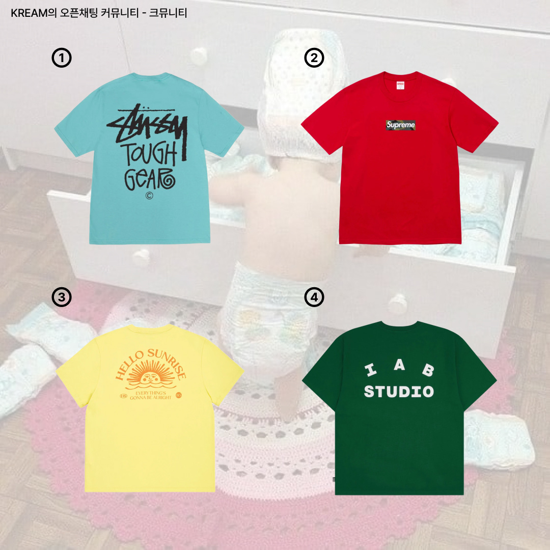 Stussy Tough Gear T-Shirt Ocean, Supreme Box Logo T-Shirt Red - 23FW 착용 스타일 - 2