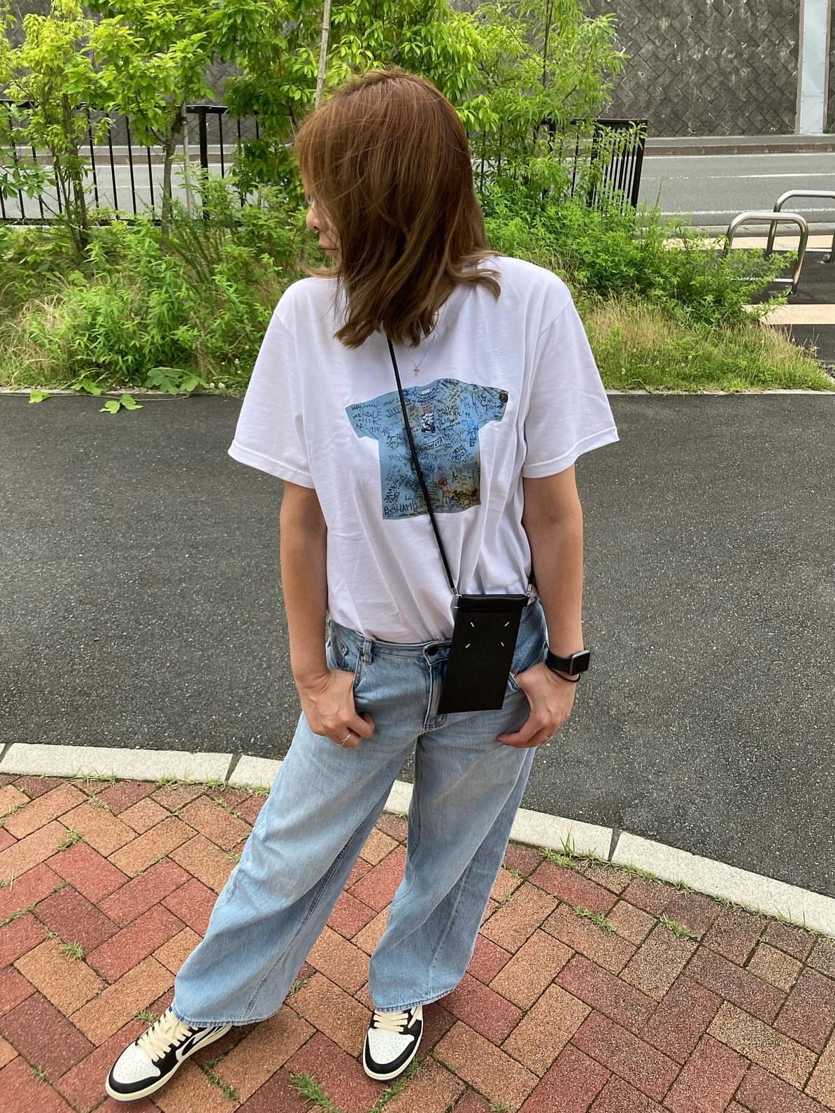 Supreme x MM6 Maison Margiela Split Varsity Jacket Multicolor - 24SS, Supreme First T-Shirt White - 24SS 착용 스타일 - 2