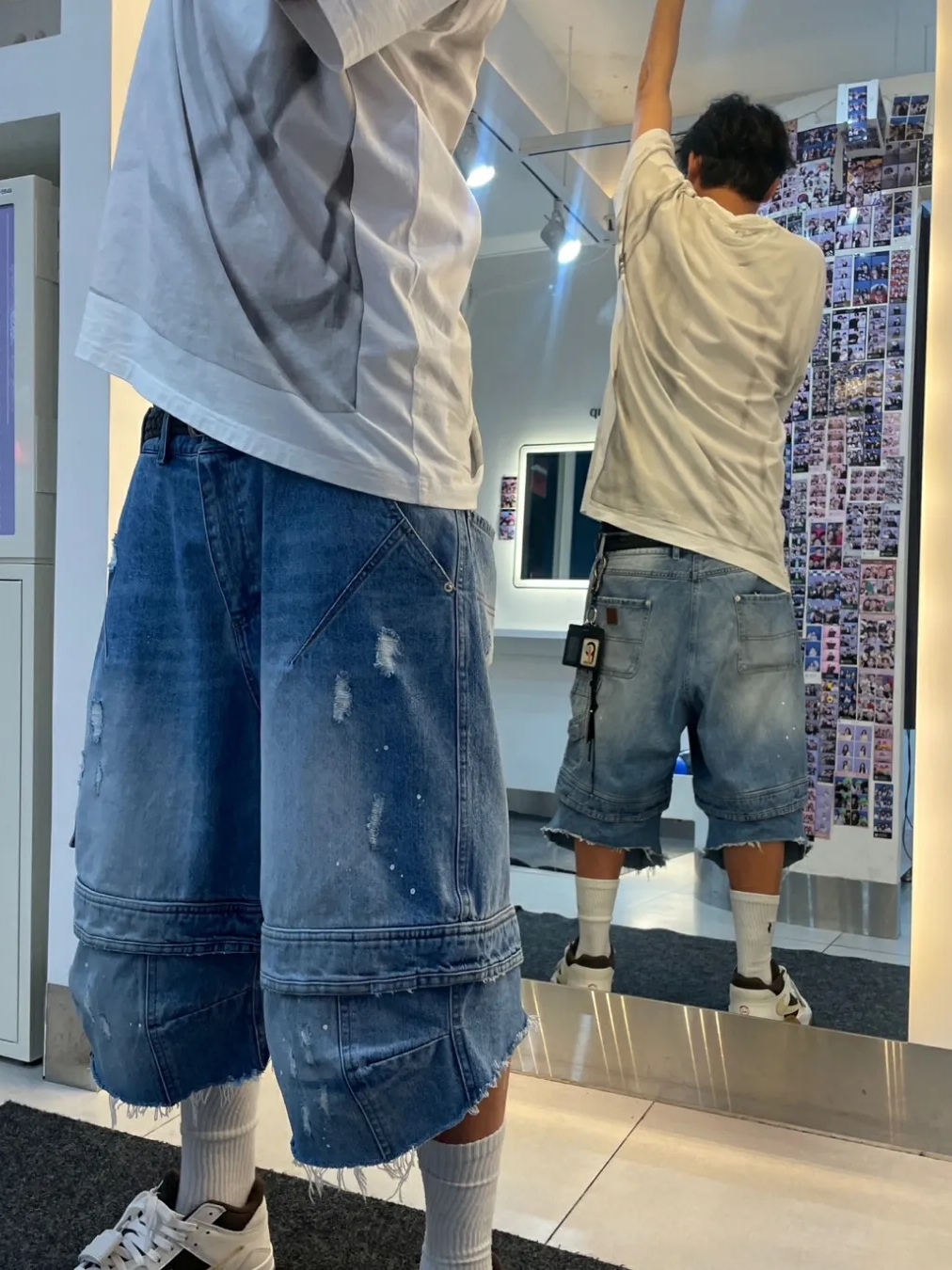 ERL Vamp Skate Shoe Natural Brown, Farfromwhat Far Layered Work Shorts Pants Blue 착용 스타일 - 3