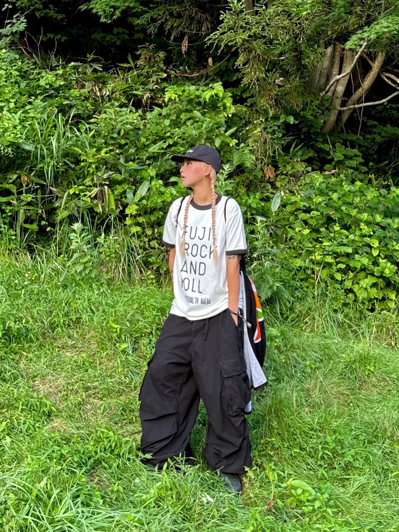 Supreme Washed Chino Twill Camp Cap Black 착용 스타일